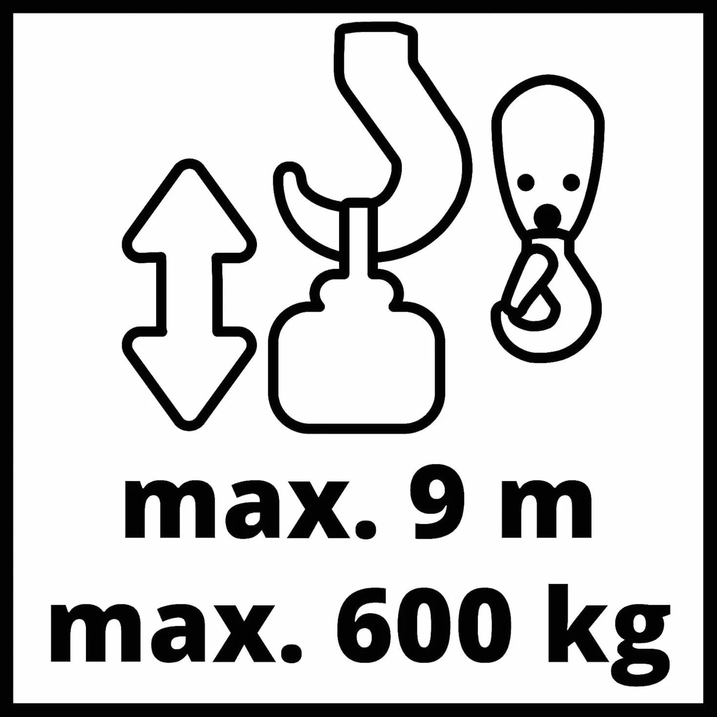 Einhell Wciągarka linowa TC-EH 600 (1050 W, nośność bez rolki zwrotnej 300 kg na 18 m/z rolką zwrotną 600 kg na 9 m, linka stalowa 18 m (Ø 4,5 mm), w zestawie z pałąkiem zabezpieczającym na haku