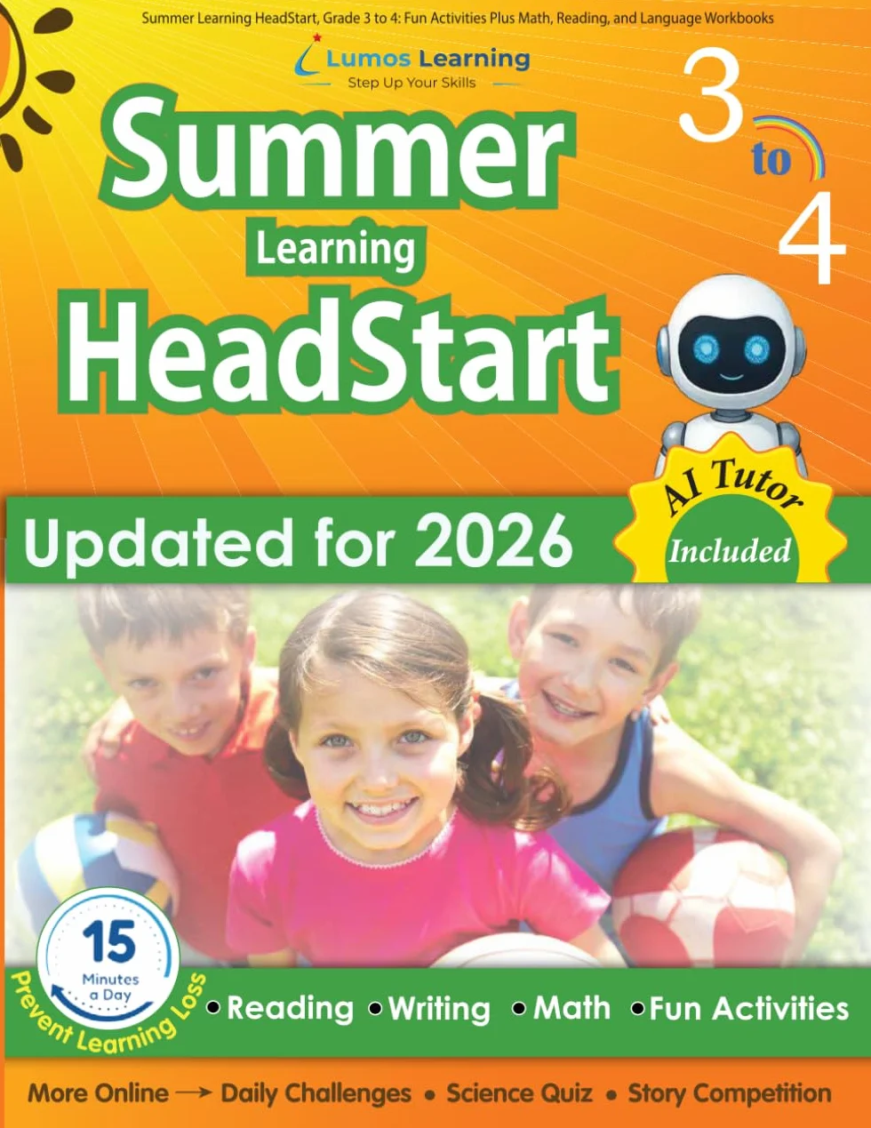 Summer Learning HeadStart, Grade 3 to 4: Fun Activities Plus Math, Reading, and Language Workbooks: Bridge to Success with Common Core Aligned Resources and Workbooks