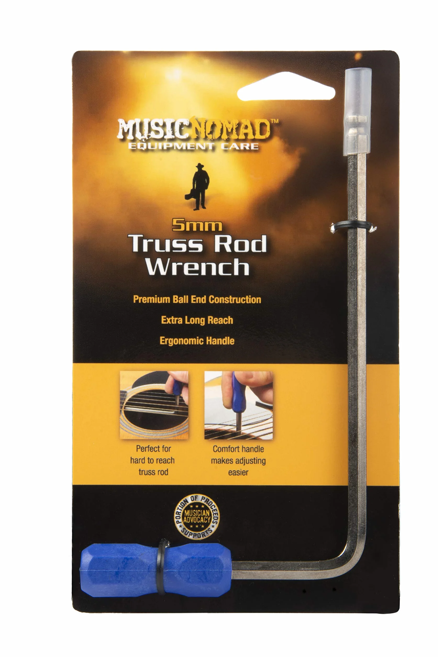 MusicNomad MN236 Premium 5 mm Rod Wrench for MARTIN Guitars