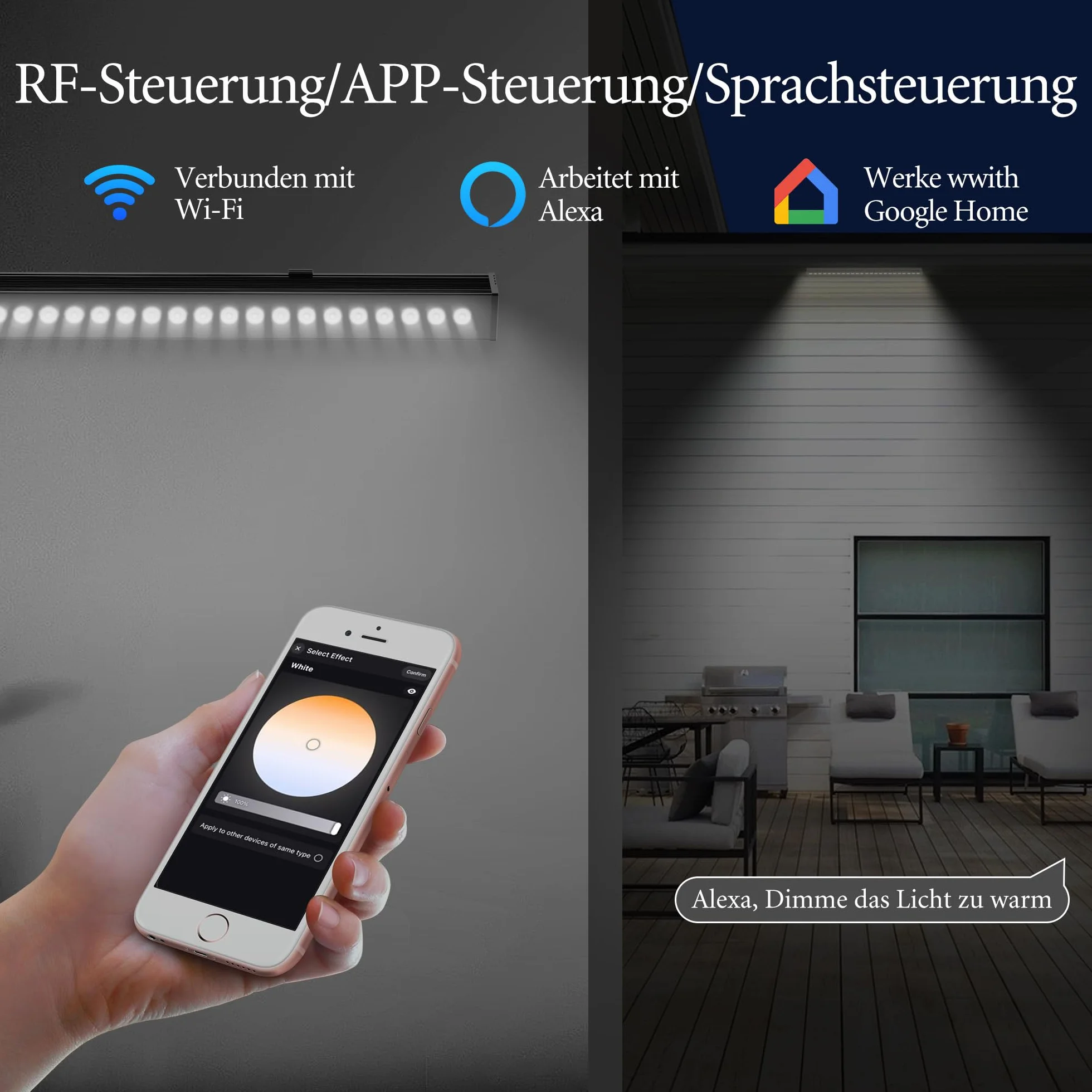 Oświetlenie punktowe RGB LED, 90 W RGB Wallwasher with Remote Control and Bluetooth, 16 milionów kolorów, 12 trybów, wodoszczelność IP66, możliwość ściemniania, oświetlenie imprezowe, bar do