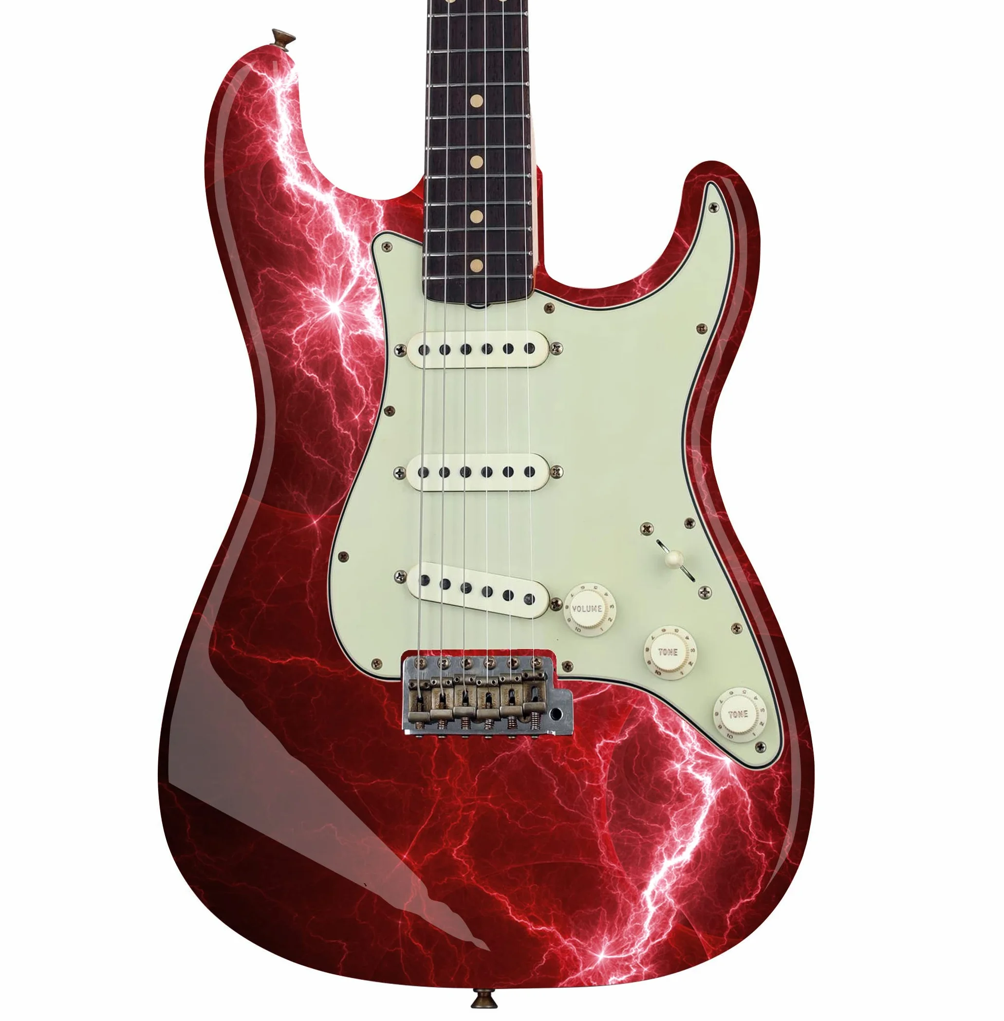 Gitara/basowa skóra Wrap Re Skin winylowa naklejka naklejka krwista czerwona błyskawica śruba GS127