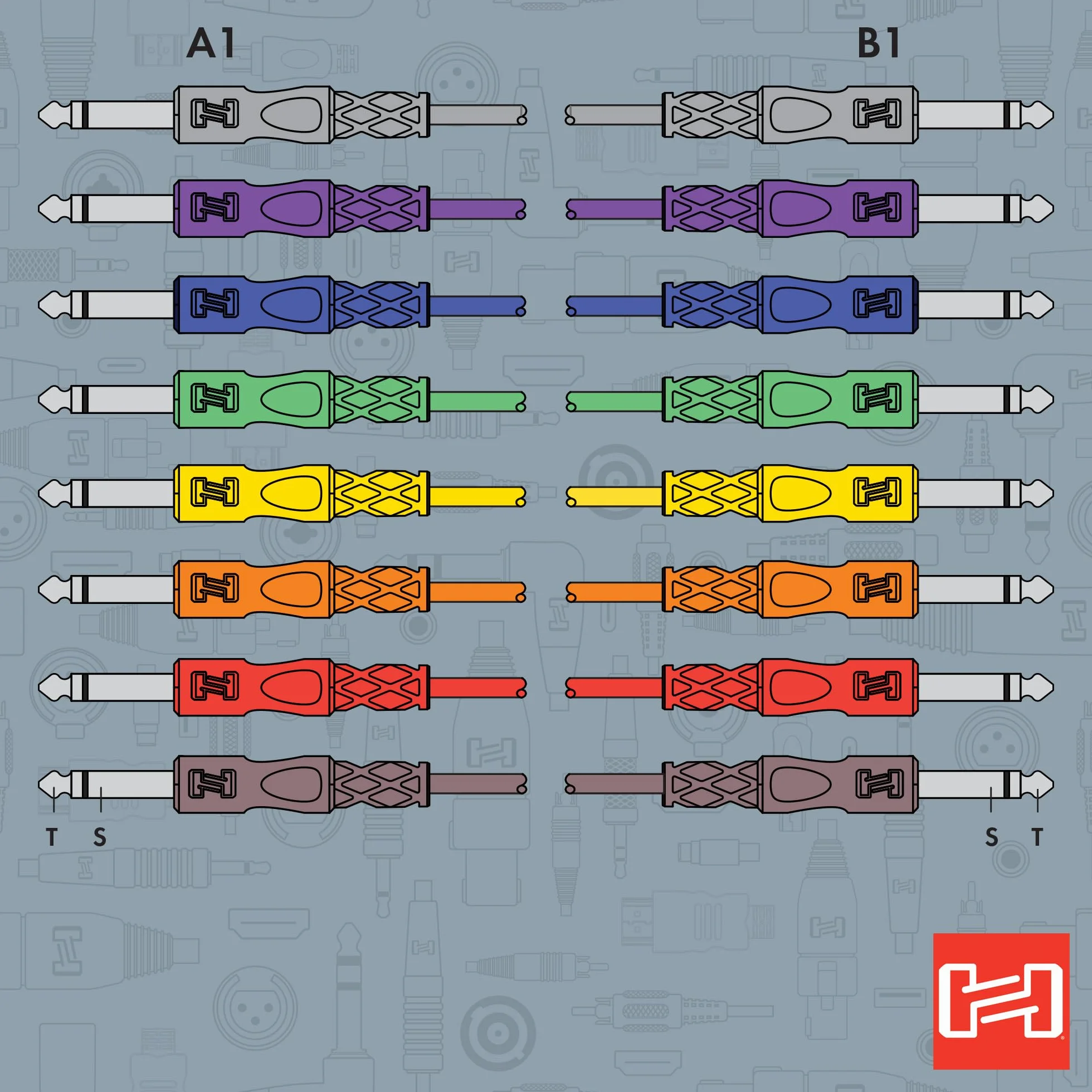 HOSA CPP-845, niesymetryczny kabel krosowy do stosowania z syntezatorami modułowymi i modułami dźwiękowymi, 6,3 mm TS do 6,3 mm TS, długość 1,5 m