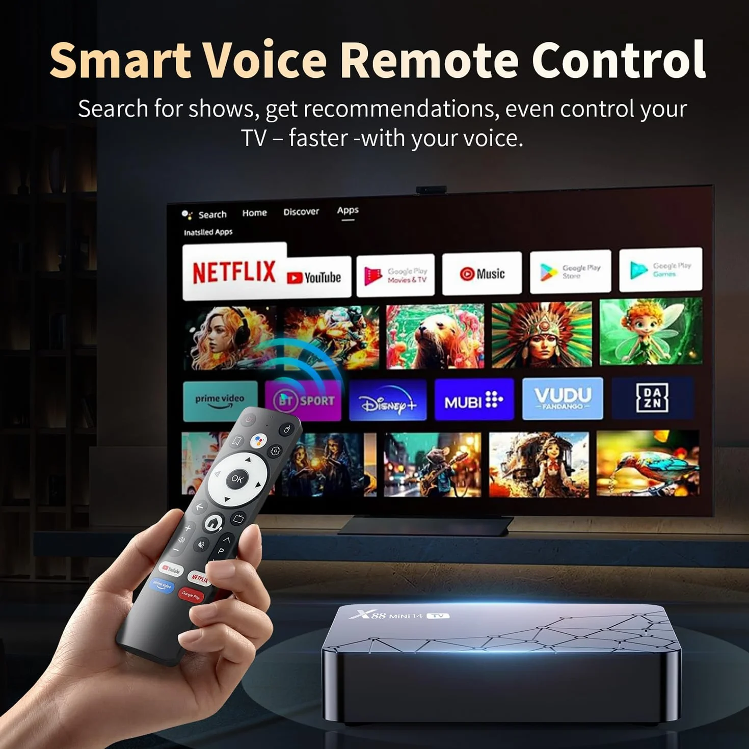 GREVA Android 14.0 TV Box, 8K UHD-rozdzielczość Android Box 2GB RAM 32GB ROM RK3518mini Quad-Core 64bit Cortex-A53, 2.4GHz/5.0GHz Dual Wifi6 10/100M LAN Enternet Bluetooth 5.0 USB3.0 Smart TV Box 3D