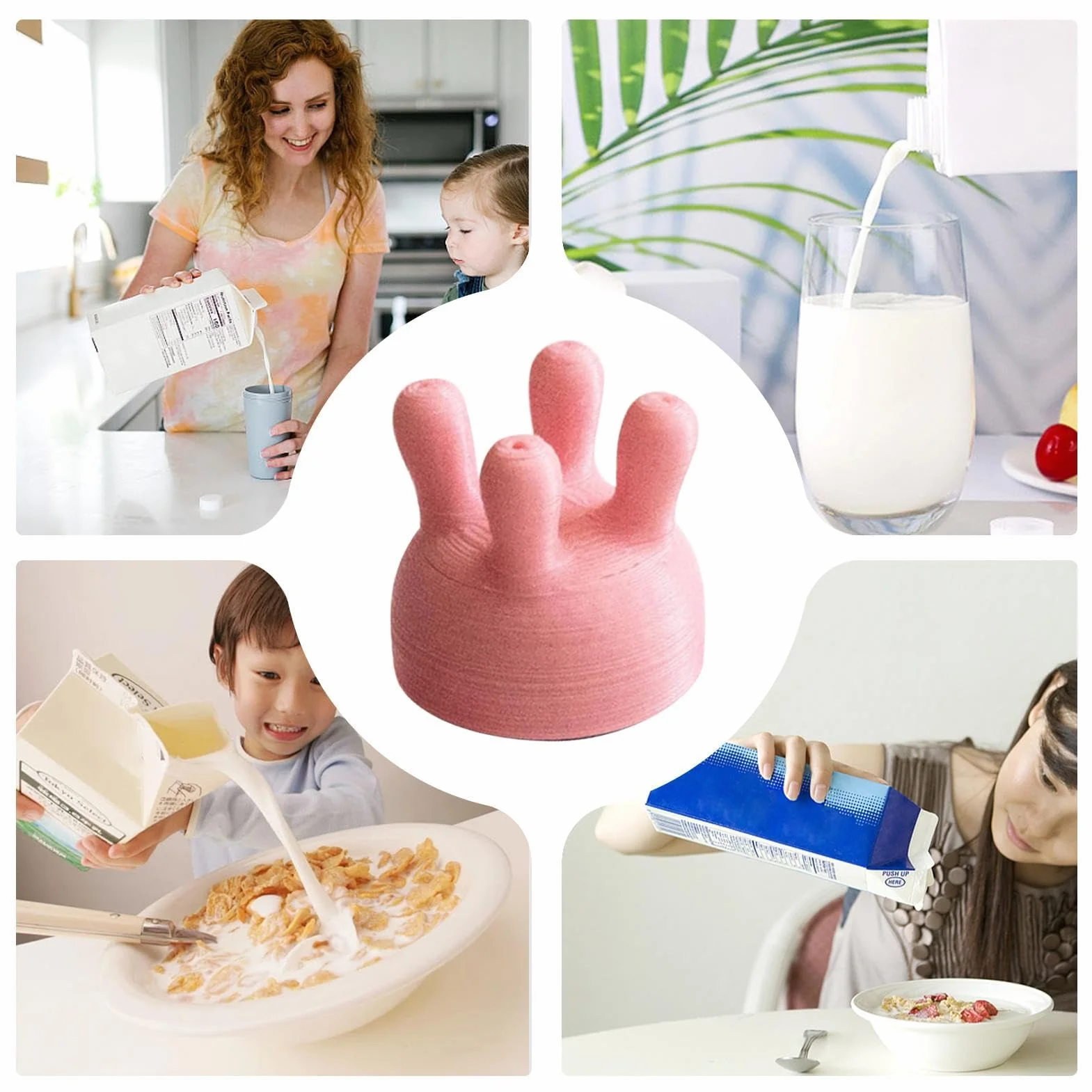 Cow Udder Milk Cap, opakowanie na mleko krowy, zabawne zamknięcie na butelkę z mlekiem, zawijarka do mleka w pudełku, maszyna do dojenia, pokrywka kartonowa na mleko, lejek, 1 sztuka
