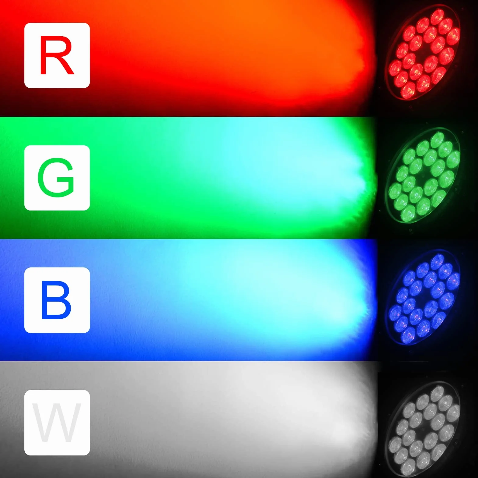 UKing 180W Par LED Wodoodporna RGBW Światło Sceniczne DMX 4/8 CH