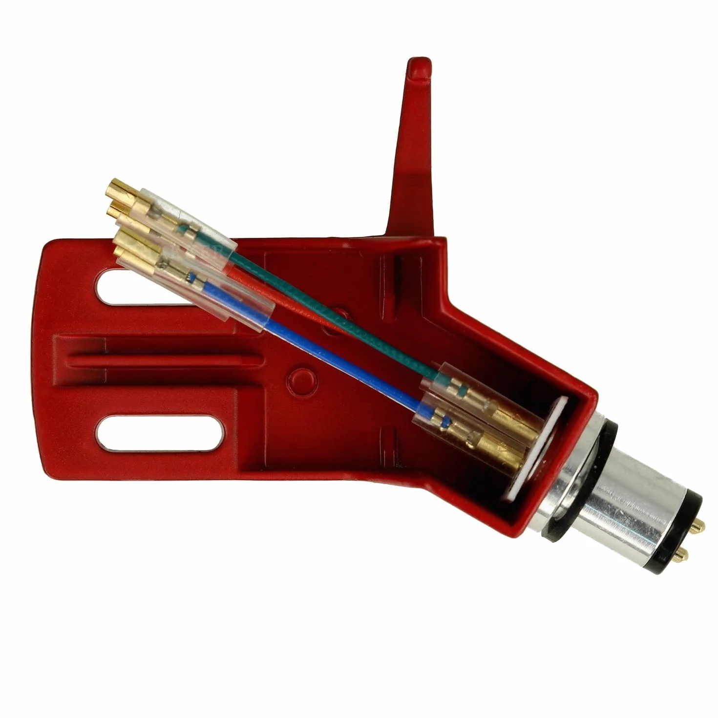 THAKKER CHS-13 - k±towy Headshell wykonany z lekkiego aluminium - Red | SME Connector | dla prostych ramion | wraz z kablem Headshell