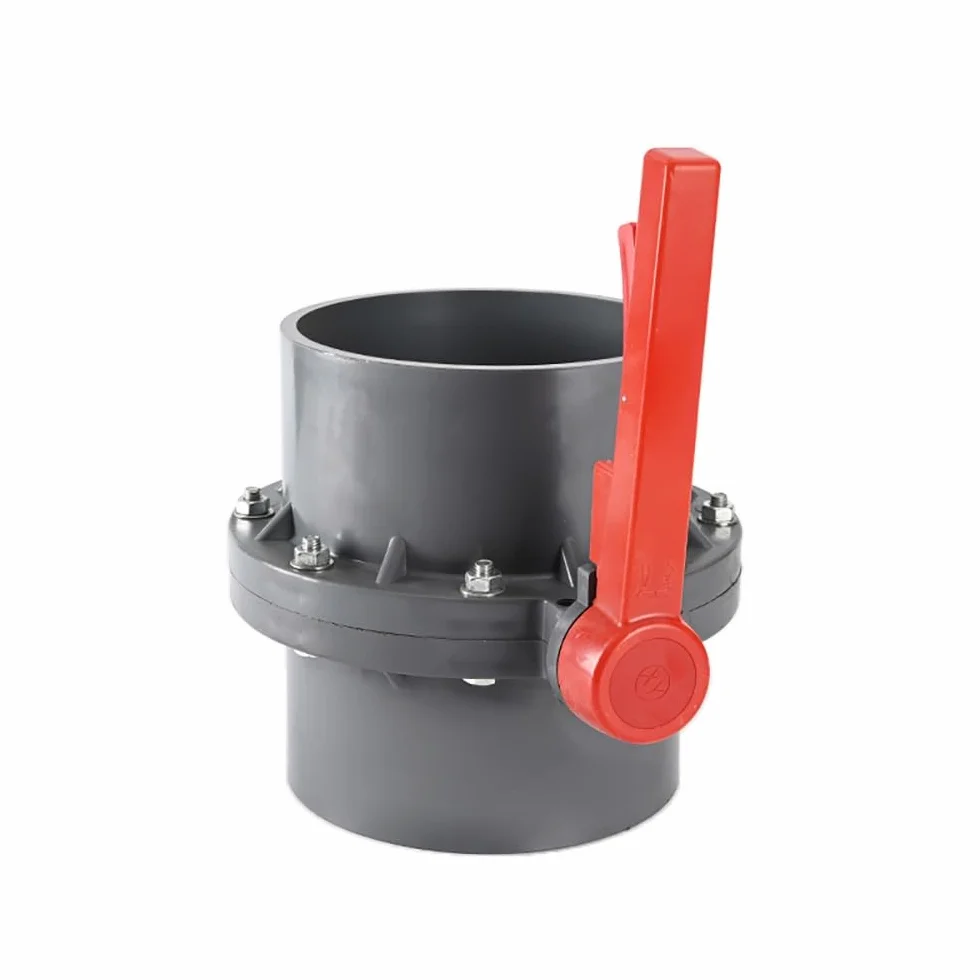 Zawór Motylkowy Z PVC, Typ Gniazdowy 90 Mm, 110 Mm, 125 Mm, 160 Mm, 200 Mm, Zawór Do Nawadniania, Uchwyt Plastikowy/ocynkowany, Konstrukcja Jednoczęściowa(Plastic handle,160mm)