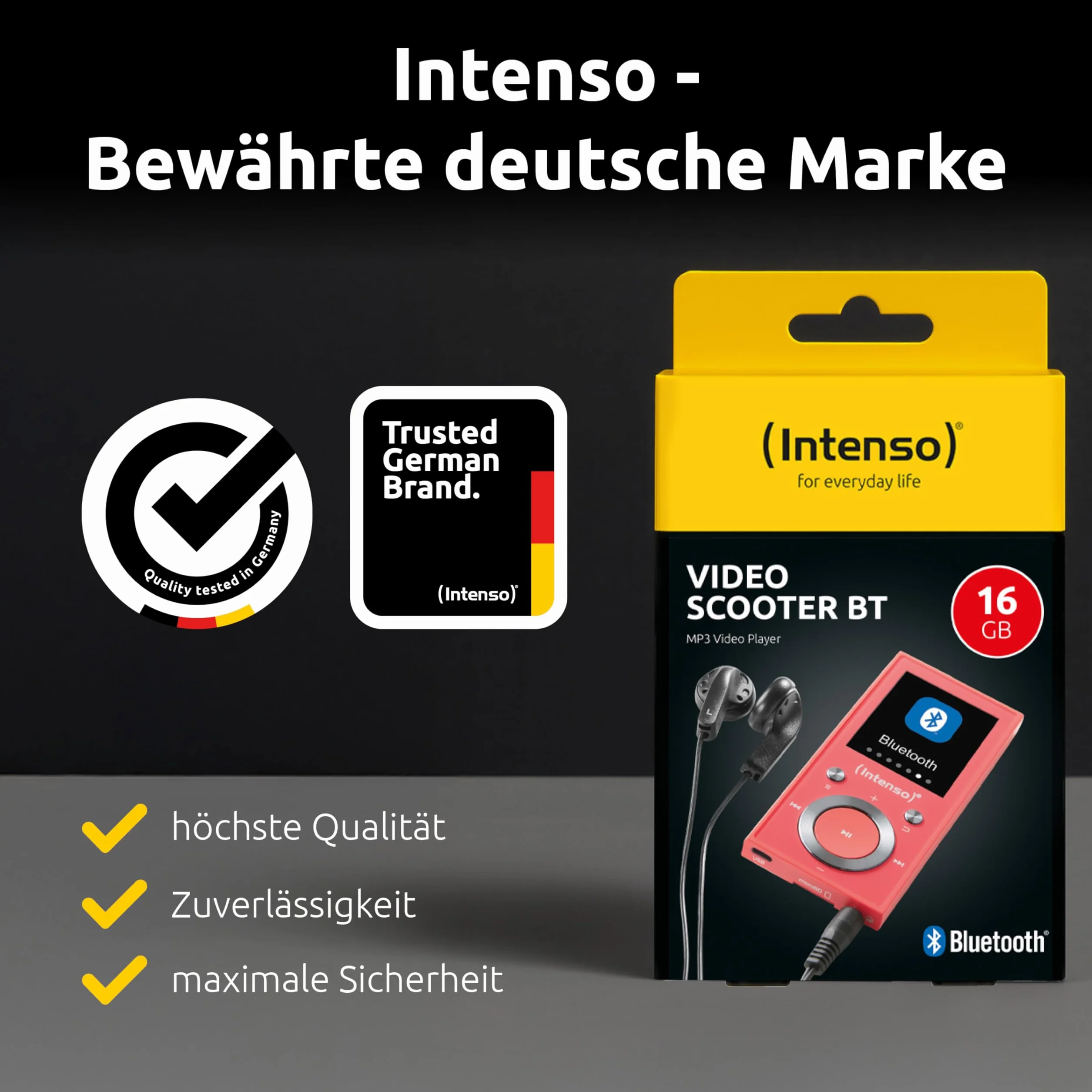Intenso Odtwarzacz MP3 Skuter wideo 1,8 cala Bluetooth Różowy