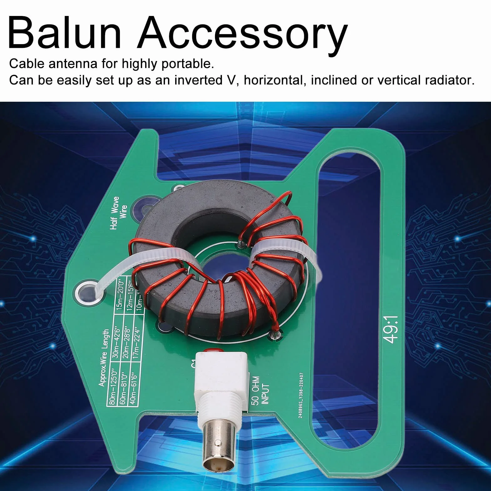 Antena Balun do PCB Balun 50W Znamionowa Moc CiąGła 5-35MHz 49:1 Zamiana