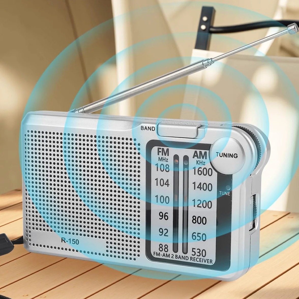 Namvo RFP-150D Zasilane bateryjnie radio przenośne AM/FM w stylu vintage
