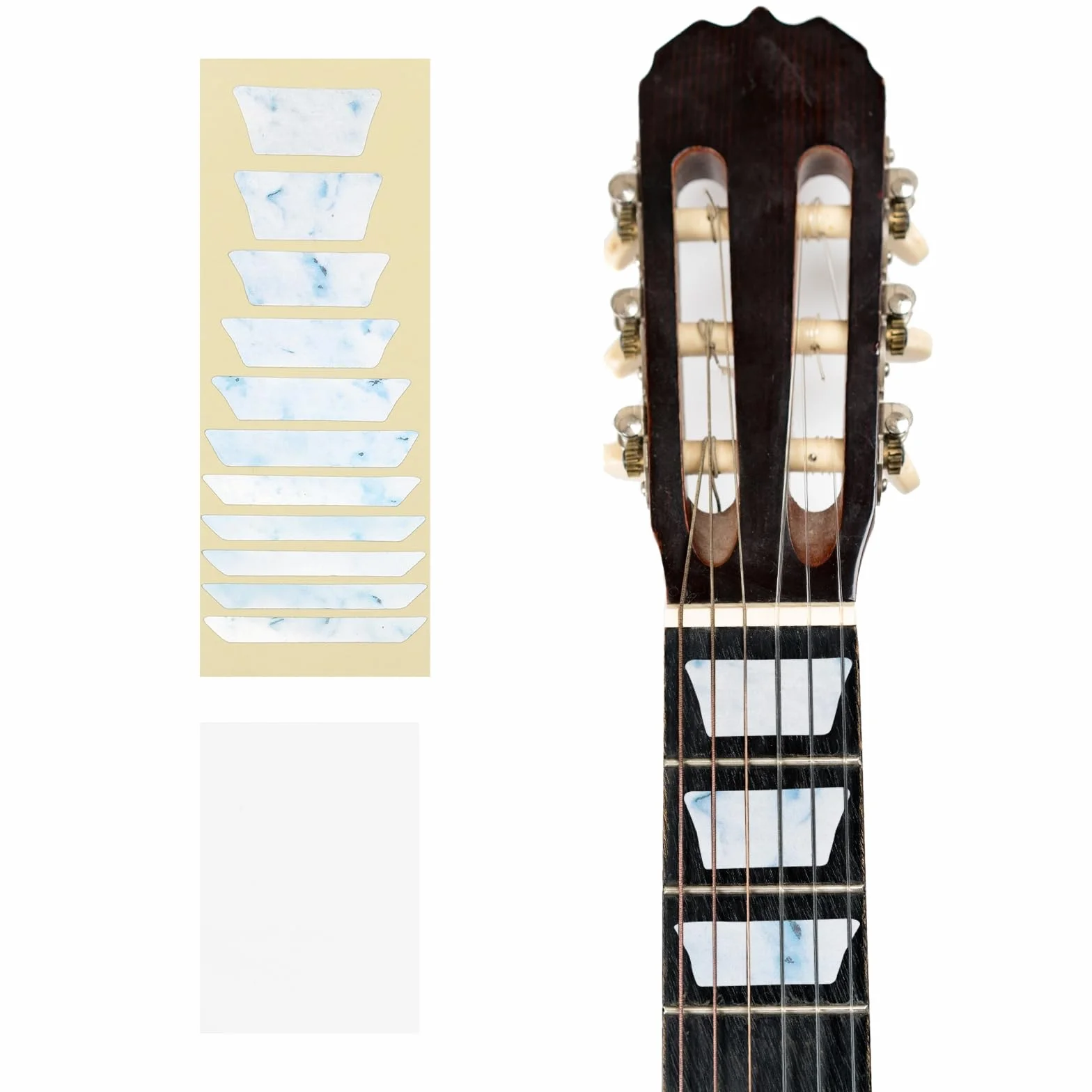QUARKZMAN Naklejki na podstrunnicę gitarowe naklejki na gitarę i trapezowe naklejki do wstawiania gitar muzycznych gitar basowych gitar akustycznych kolorowa muszla