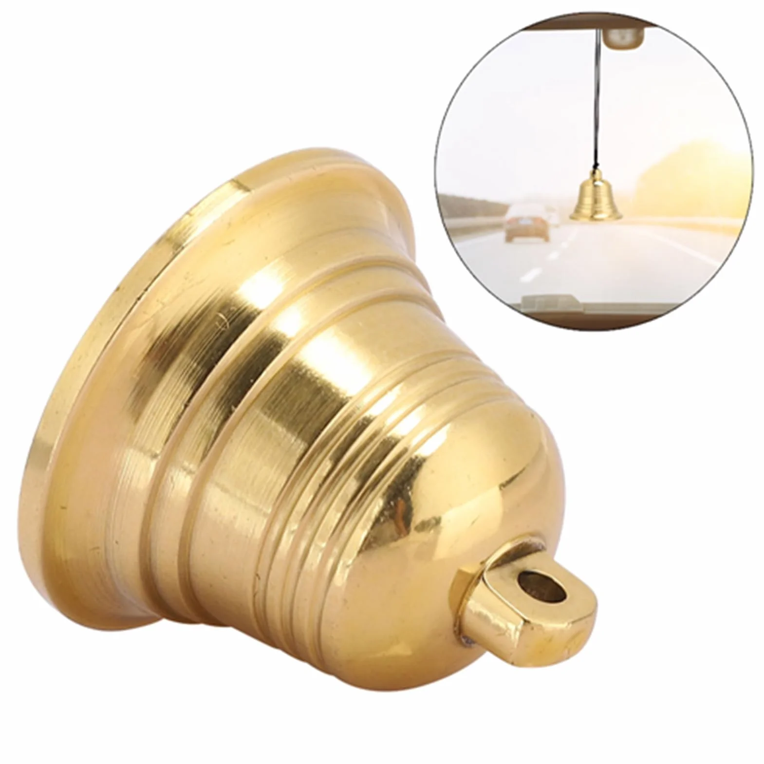 Zerodis Buddyjski dzwonek ręczny, mosiężne dzwonki, 3.9 cm, feng shui, taoistyczny, medytacja, czysty dźwięk, dzwonek wiatrowy, dekoracja domu, Złoty, Retro