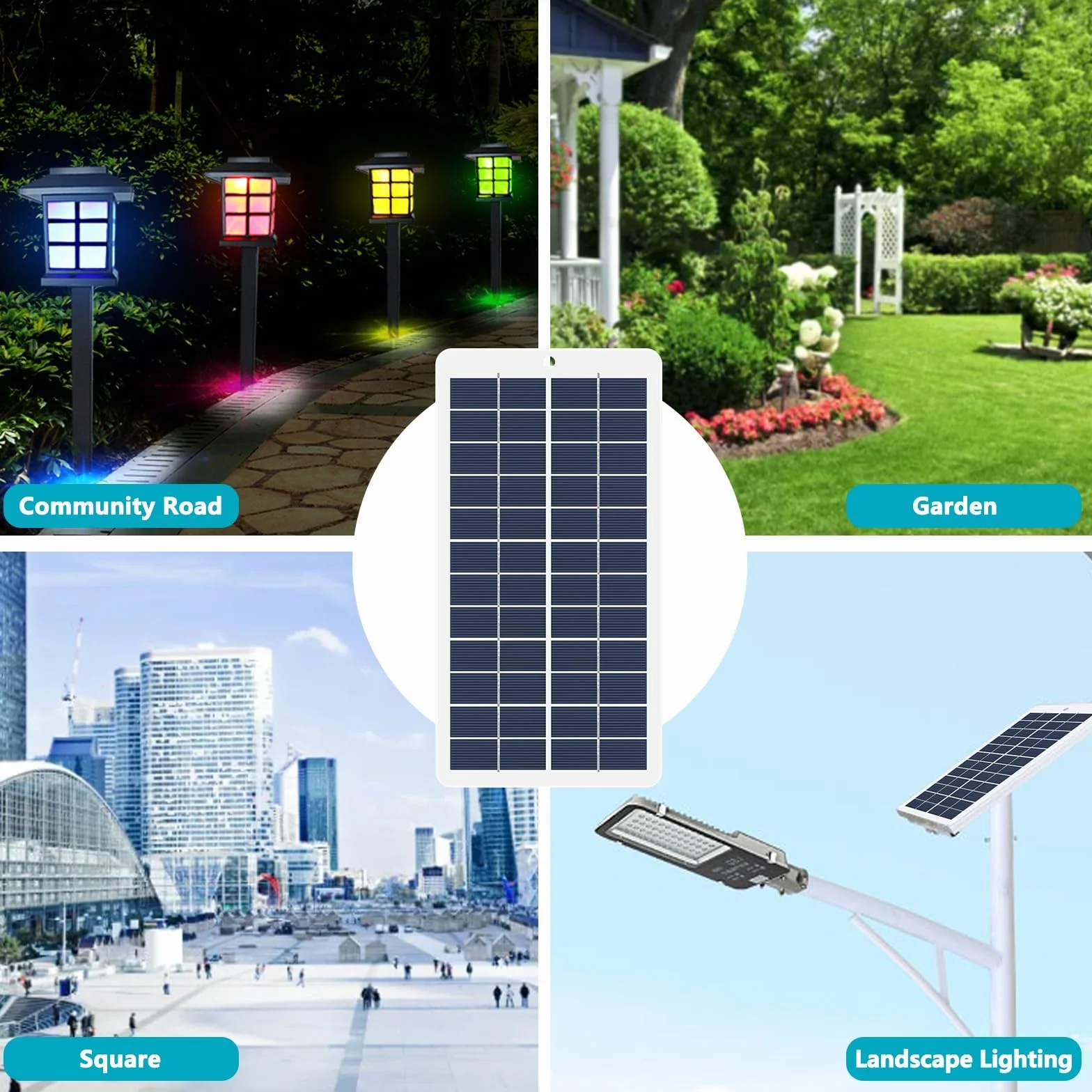 DEWIN Mini panel słoneczny, 5 W, przenośny polikrystaliczny panel słoneczny 12 V, ogniwa słoneczne, ładowarka do akumulatora DC 5,5 V, przyłącze do balkonu ogrodowego na zewnątrz, lampa solarna do