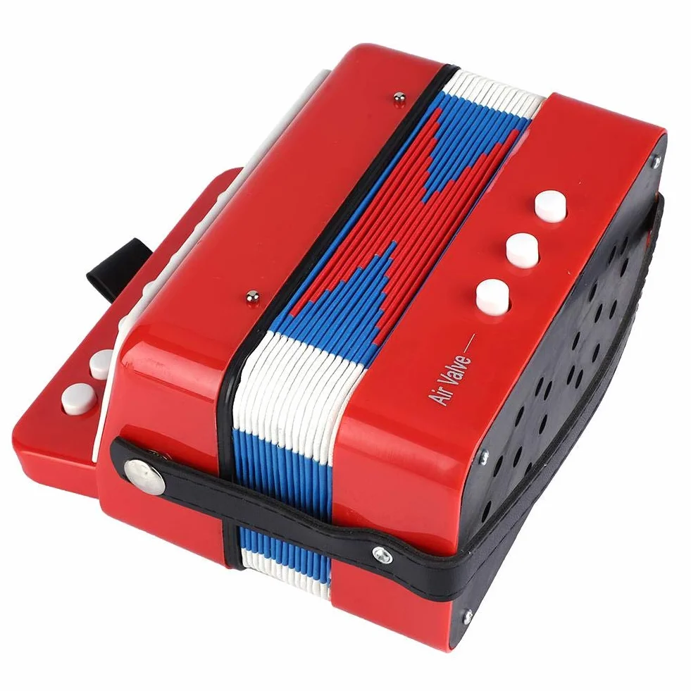 Harmonijka Mini 7 klawiszy przenośny instrument muzyczny dla dzieci czerwony