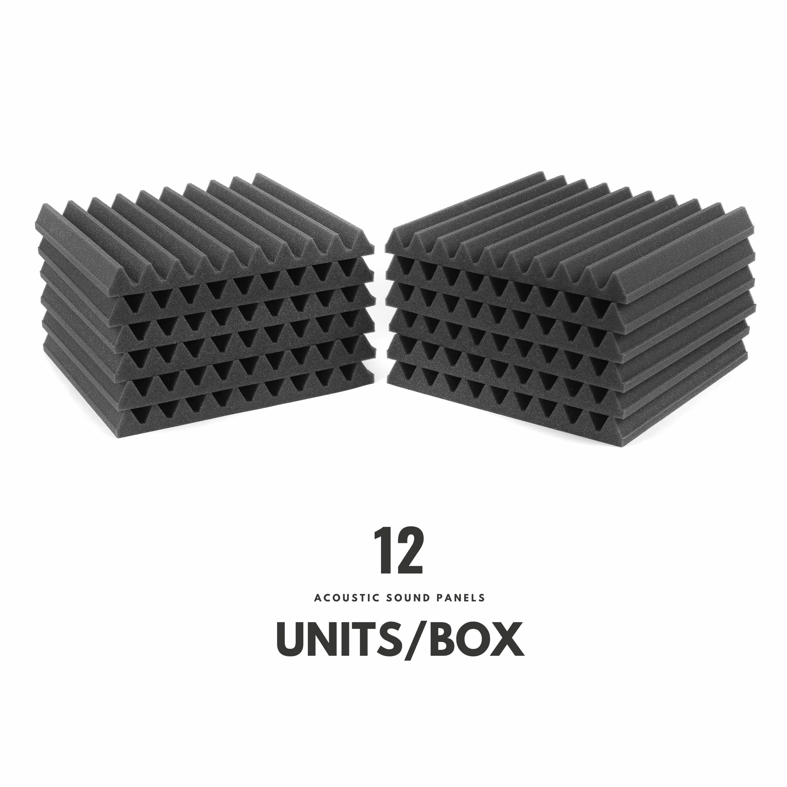 ACOUSPANEL płyta piankowa, pianka akustyczna, 12 paneli akustycznych, 30 x 30 x 3 cm, płyty ścienne z pianki dźwiękowej, niekompresowane próżniowo, antracytowo-szare