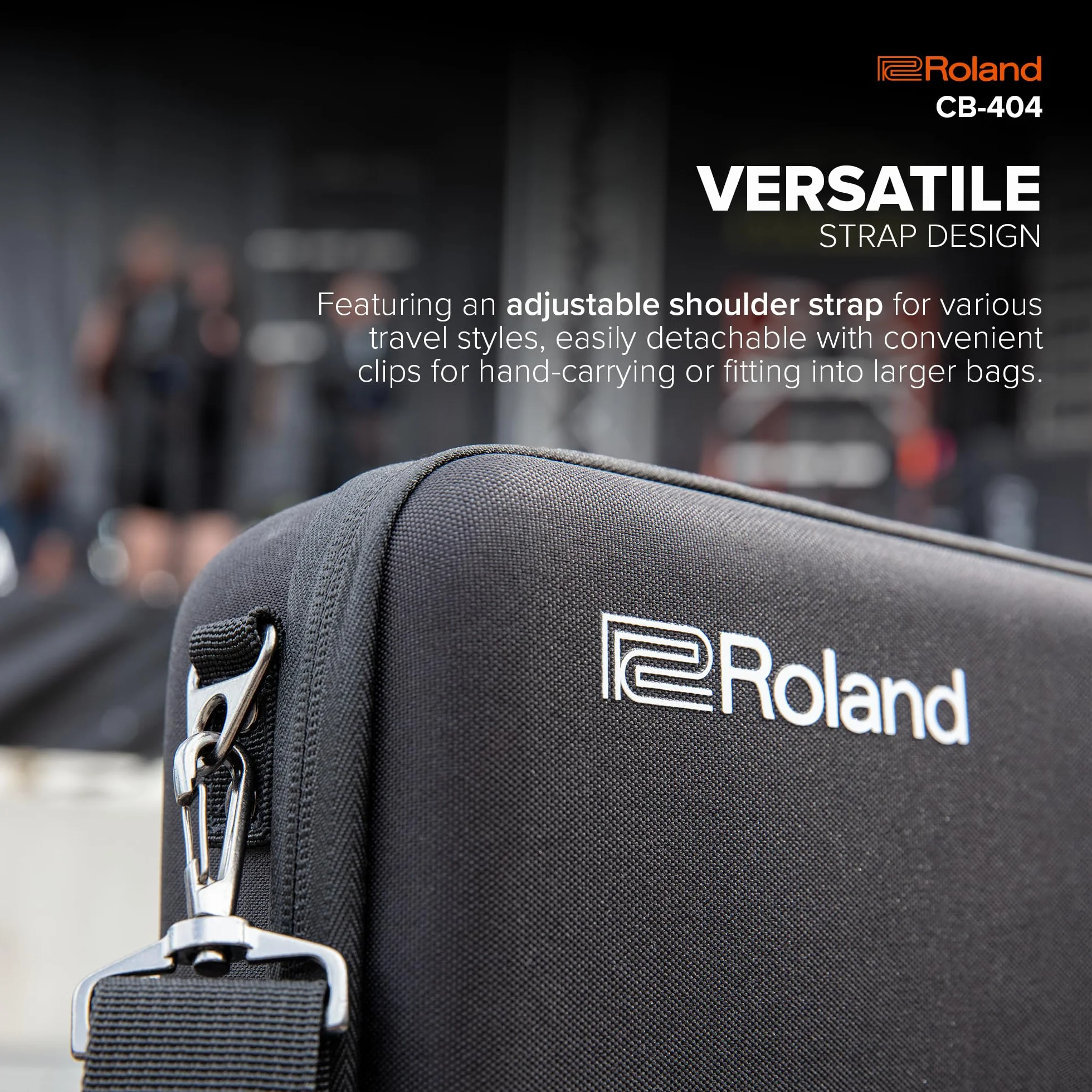 Roland CB-404 Futerał | Oficjalny unikalny futerał do Samplerów SP-404MKII, SP-404A, SP-404SX i SP-404 | Pomarańczowe Pokrętła do Personalizacji | Lekki i Wytrzymały | Odpinany Pasek na Ramię