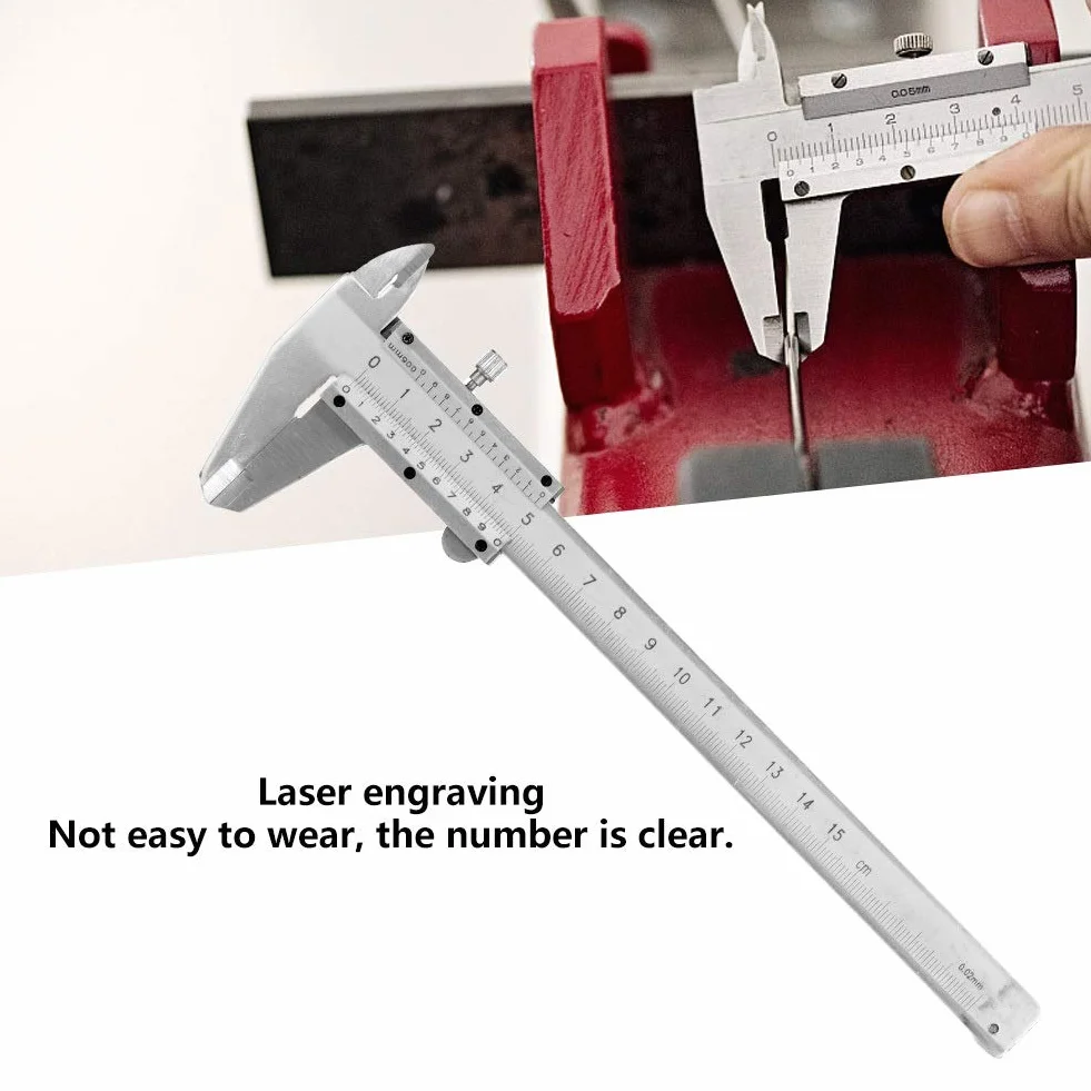 Delaman Vernier Caliper, Noniusz Suwmiarka z Noniuszem Stal Węglowa Metal Mikrometr Miernik Narzędzie 0-150mm