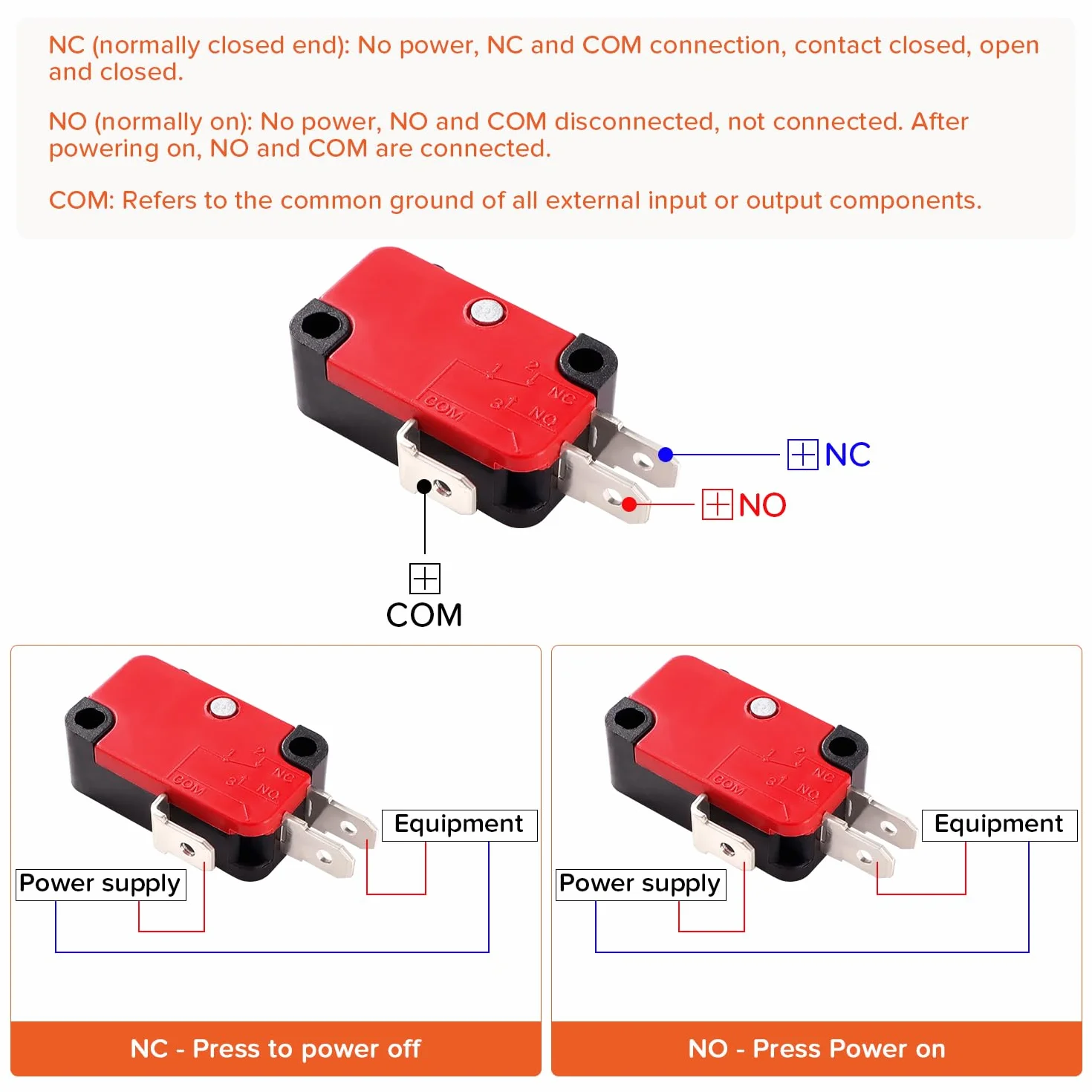 6 Sztuk V-15-1C25 Mikrowyłącznik Krańcowy, 125V/250V 15A SPDT 1 NO 1 NC Przełącznik Zatrzaskowy, do Drzwi Kuchenki Mikrofalowej Arcade Cherry Push Button