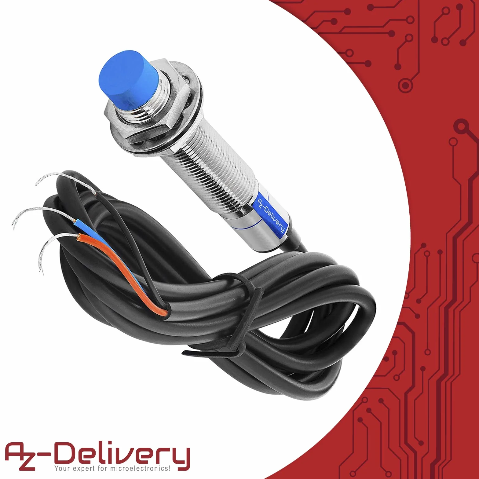AZDelivery LJ12 A3-4-Z/BX czujnik zbliżeniowy/przełącznik kompatybilny indukcyjnie kompatybilny z Arduino i Raspberry Pi wraz z E-Book!