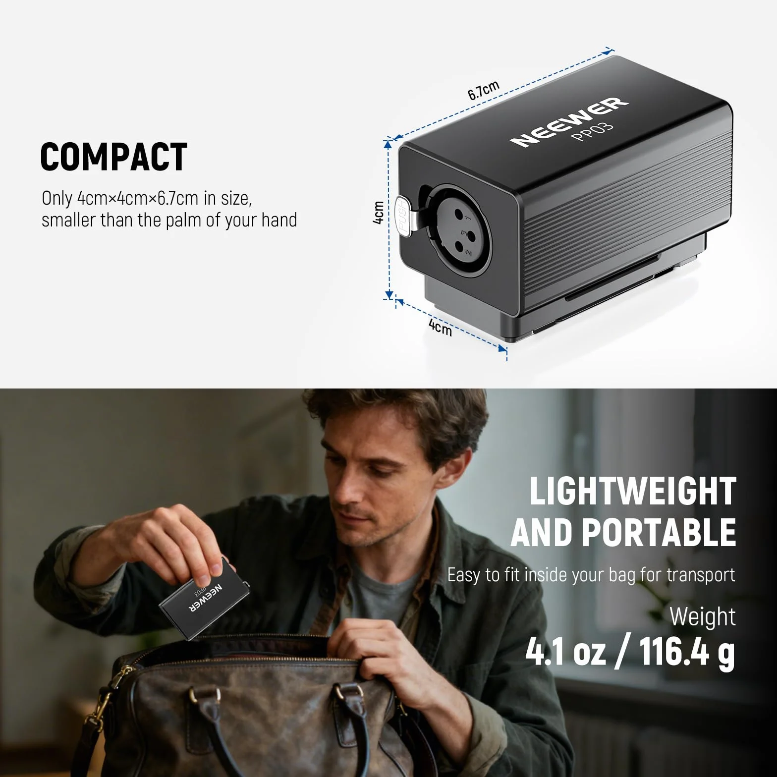 NEEWER Przedwzmacniacz mikrofonowy, aktywator mikrofonowy XLR z ultra czystym wzmocnieniem 25 dB, do mikrofonów dynamicznych i wstążkowych, kompatybilny z Shure SM7B SM57 SM58 do występów na żywo