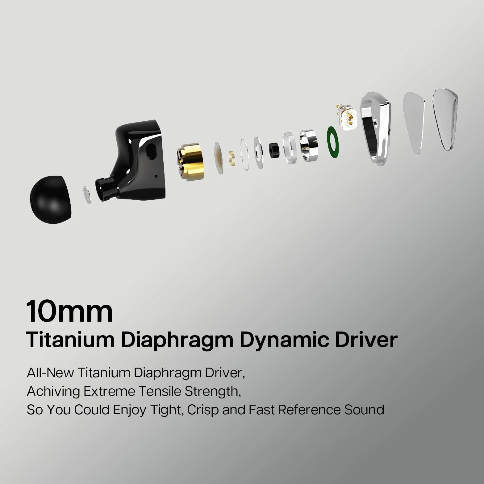 Tripowin x 0DiBi Vivace IEM, 10 mm tytanowa membrana dynamiczny sterownik, przewodowe słuchawki douszne HiFi, odłączany kabel 2-pinowy