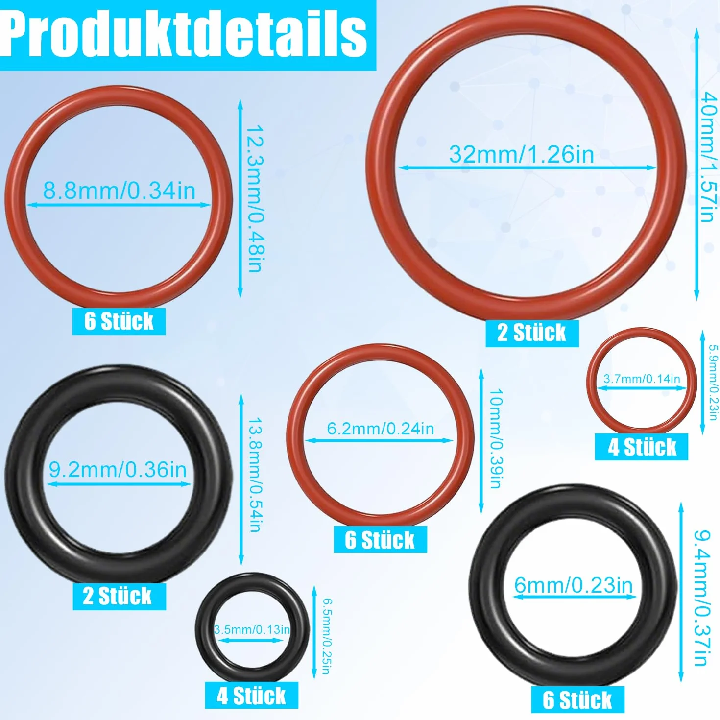 30-elementowy zestaw uszczelek typu o-ring do ekspresu do kawy Philips – silikonowe części zamienne do grupy zaparzającej, zaworu wsparcia, zaworu pary i zaworu wypływowego. (30)