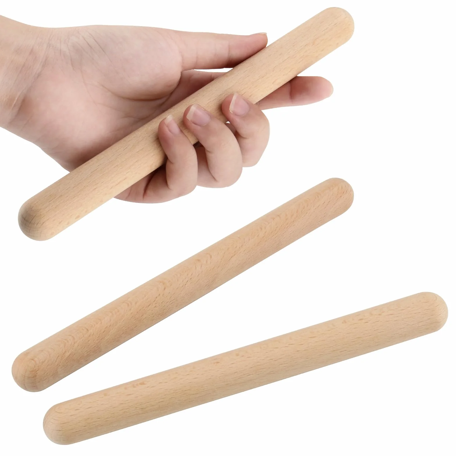 16 sztuk, 20 cm, instrument z drewna dźwiękowego, zestaw pałeczek do rytmii, do szkół, zespołów, profesjonalistów lub początkujących