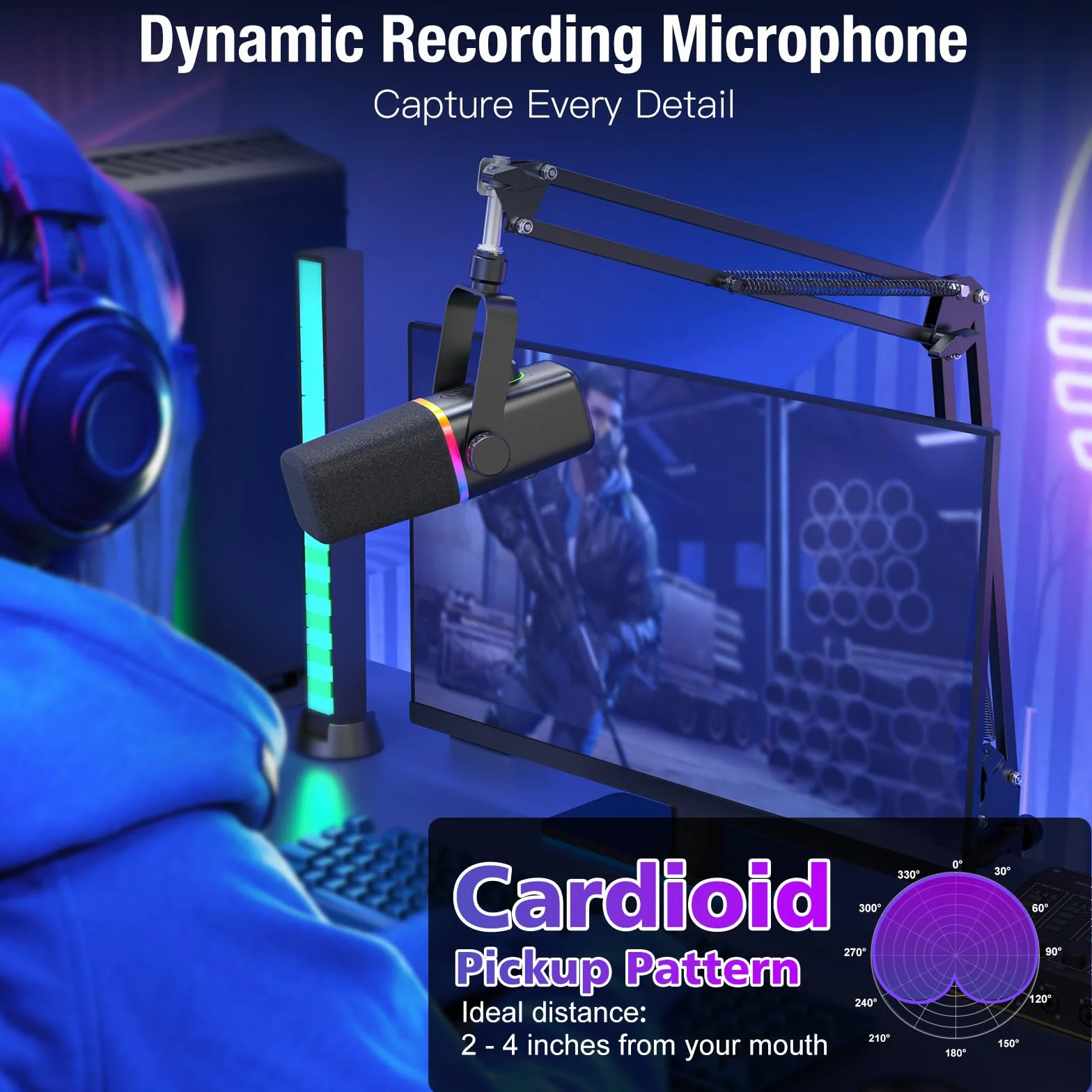 zealsound Dynamiczny mikrofon USB do streamingu Discord Podcasts Twitch YouTube