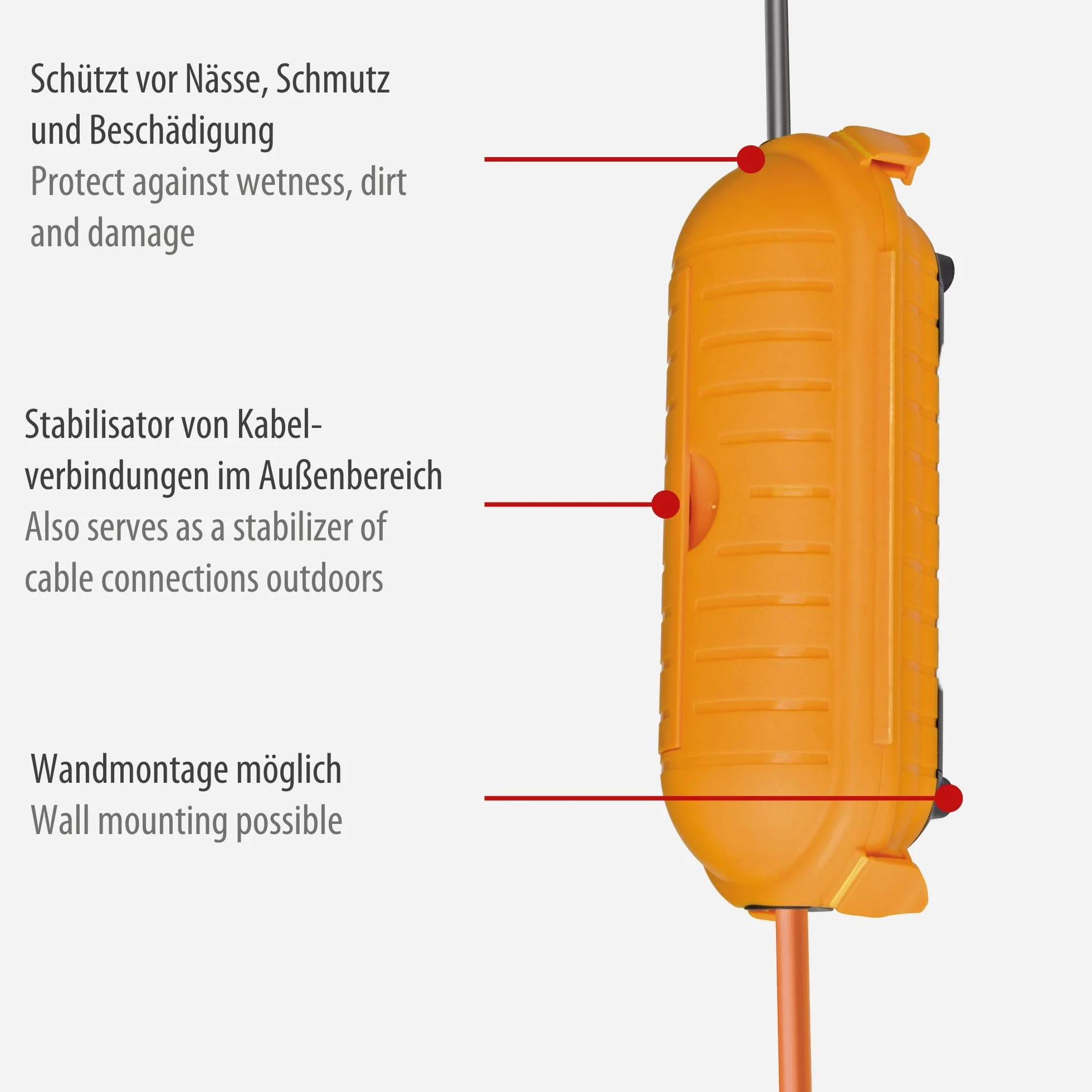 Brennenstuhl Zestaw 2 sztuk Safe-Box/puszka ochronna na kable przedłużające (kapsuła ochronna na kable, do zastosowań wewnętrznych) zielona
