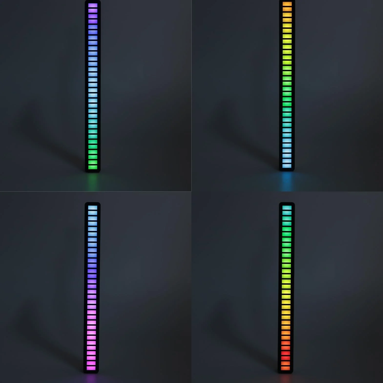 Pasek świetlny RGB Rhythm, Oświetlenie Rytmu Muzyki z 8 Trybami Dynamicznymi, Redukcja Szumów, Mikrofon o Wysokiej Czułości, Odpowiedni do Samochodu