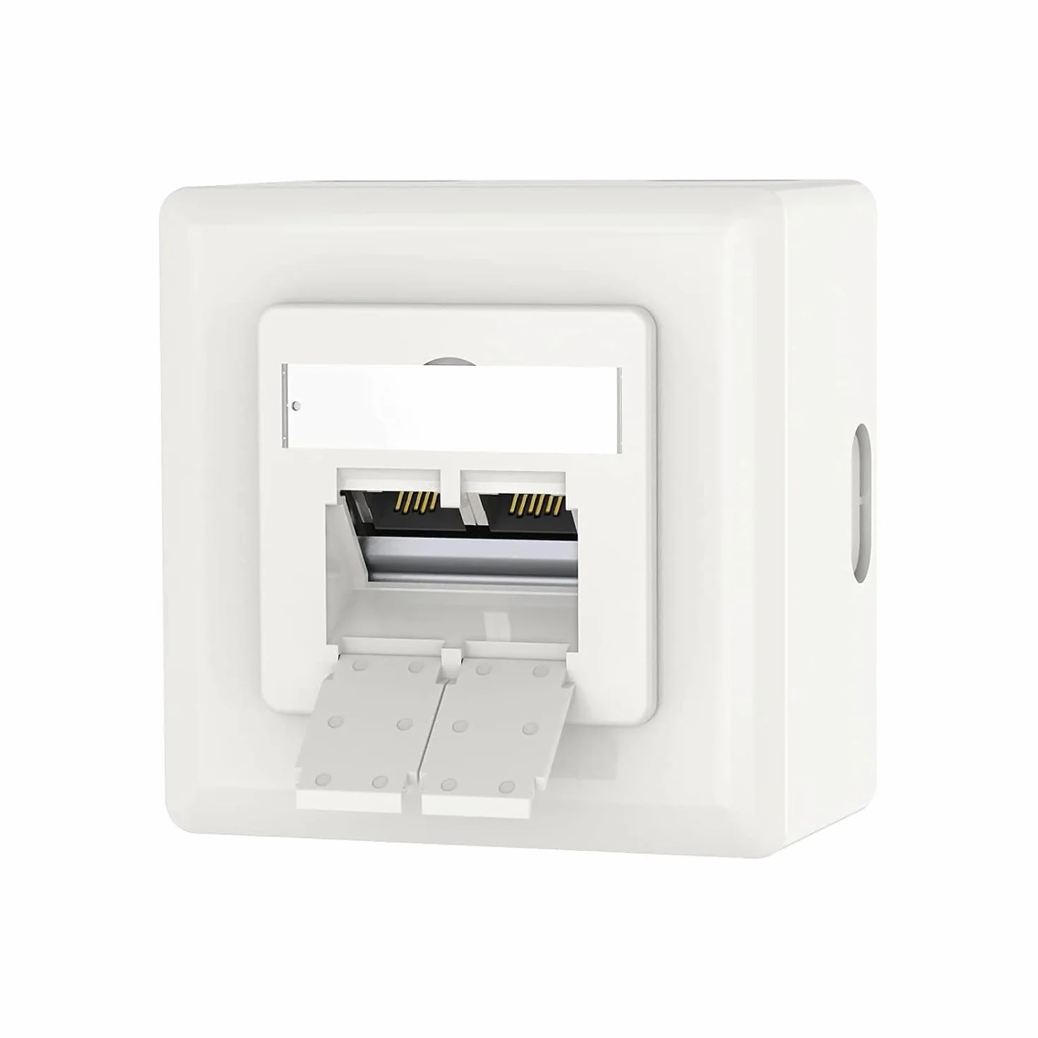 VCELINK Uniwersalna Gniazdo Sieciowe Cat6A, 2 x RJ45 Port LAN Gniazdo, Gniazdo Danych Natynkowe lub Wpuszczane - Ekranizowane, 10 Gigabitowe Ethernetowe Gniazdo RJ45, POE, CAT7 CAT6 CAT5, Biały