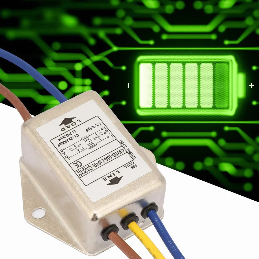 Filtr EMI 125 V 250 V filtr jednofazowy filtr mocy EMI filtr zakłóceń elektromagnetycznych CW1B-10A-L