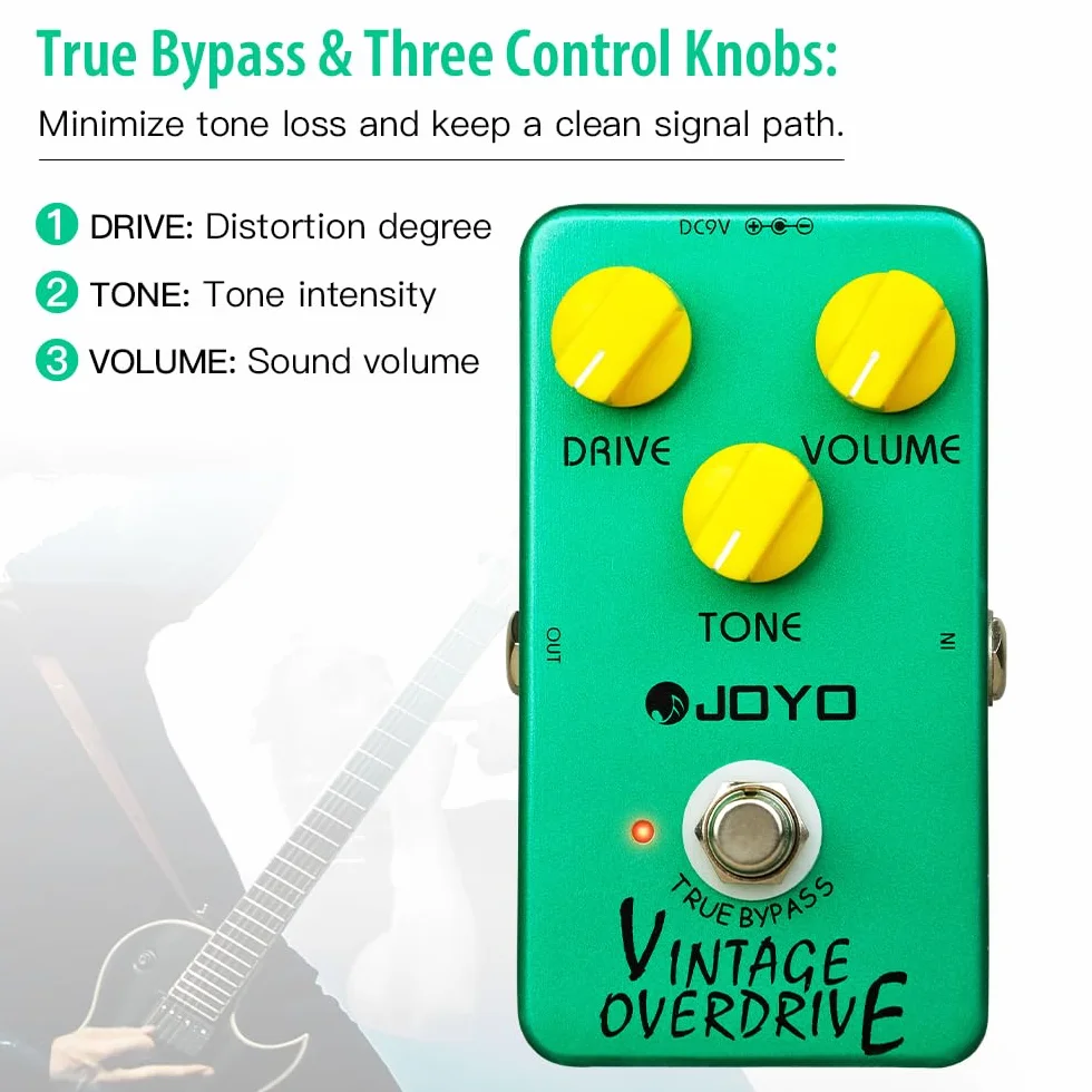 JOYO Vintage Overdrive Classic Tube Screamer do efektów gitary elektrycznej - True Bypass (JF-01)