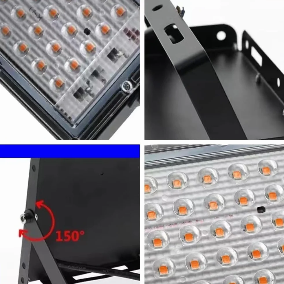 DASIAUTOEM Reflektor LED z czarnym światłem 100 W, 2 sztuki, klasa wodoszczelności IP65, 96 diod LED, czarne światło, UV z wtyczką, na dyskotekę, imprezę, Halloween, oświetlenie sceniczne