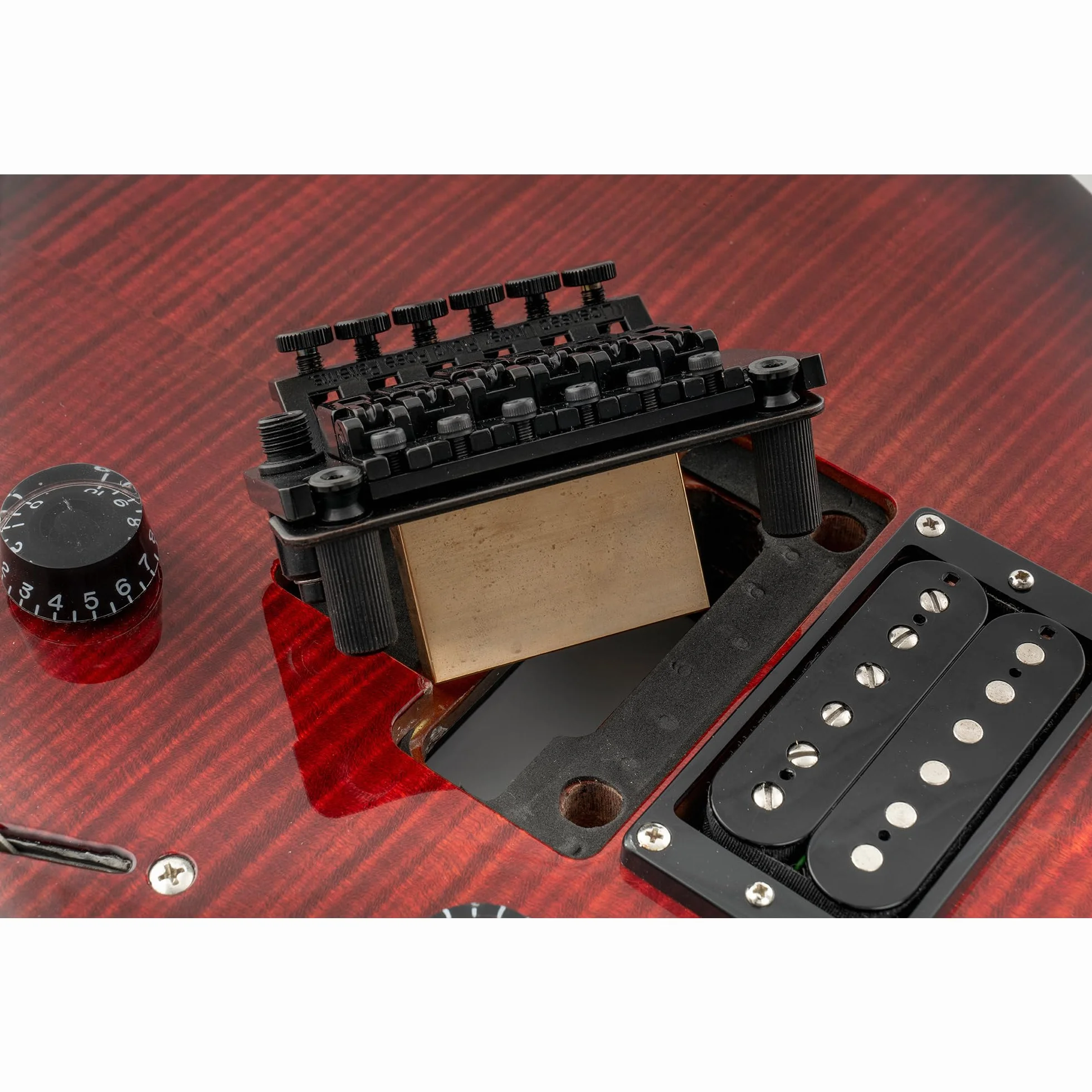 Musiclily Pro Double Blokowany Mostka Tremolo Wspornik i Trzpieni M7 do Gitary Elektrycznej Floyd Rose Style, Czarny