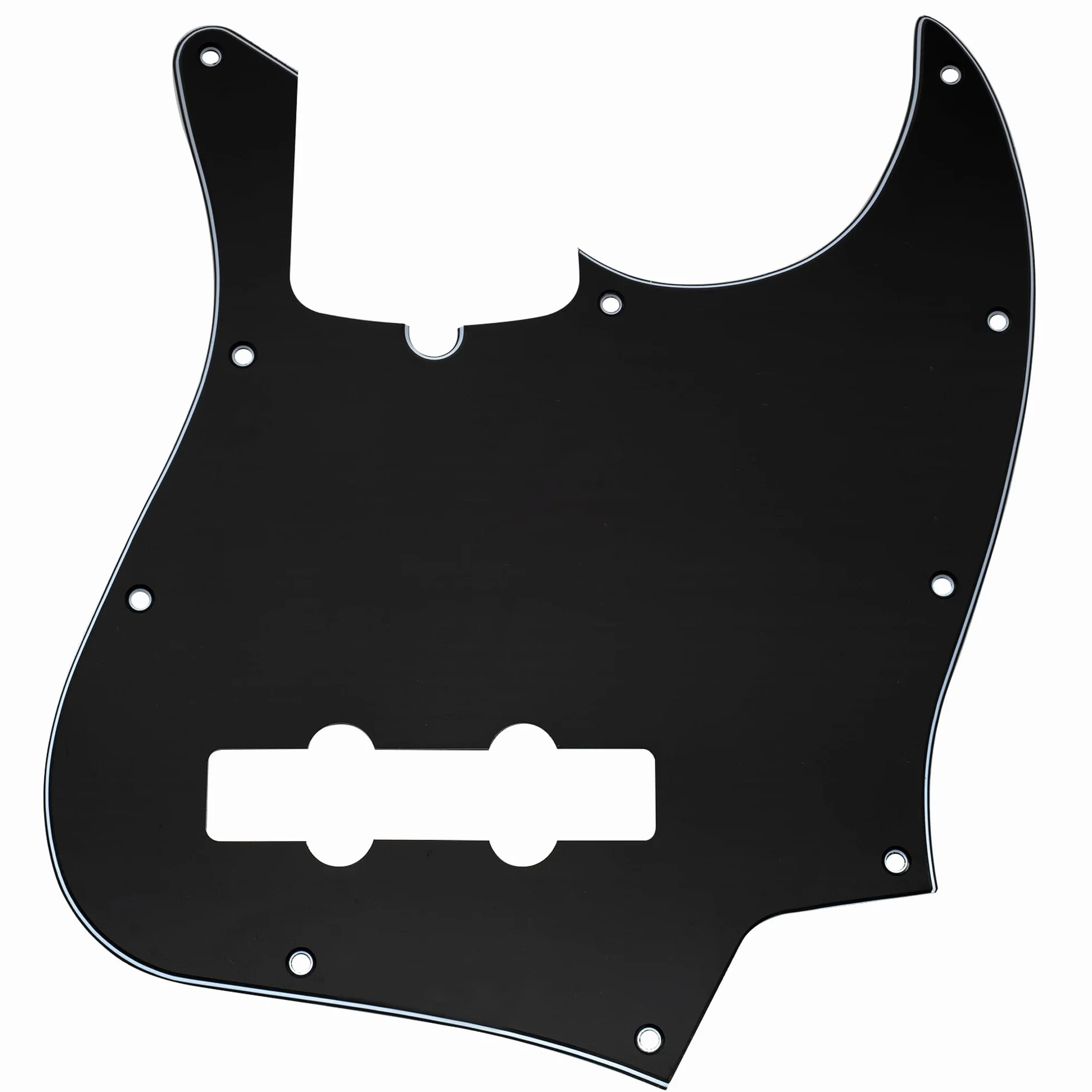 Musiclily Pro 10 Otworów Typ Nowoczesny Pickguard J Bass Maskownica do Gitary Basowy 4-strunowy American Jazz Bass, 3 warstwowy Czarny