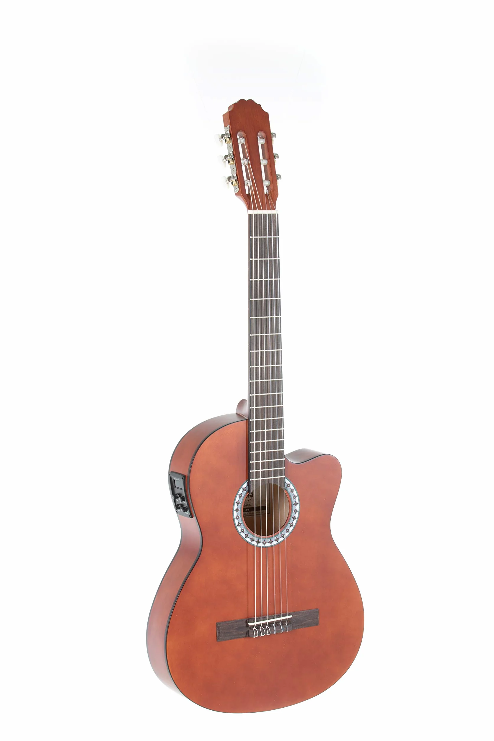 GEWA E-Akustik Gitara Klasyczna Basic - Classic Electro - 4/4 - Korpus Lipa - Przetwornik 4-pasmowy EQ z tunerem - Cutaway - Slimbody - Orzechowy kolor