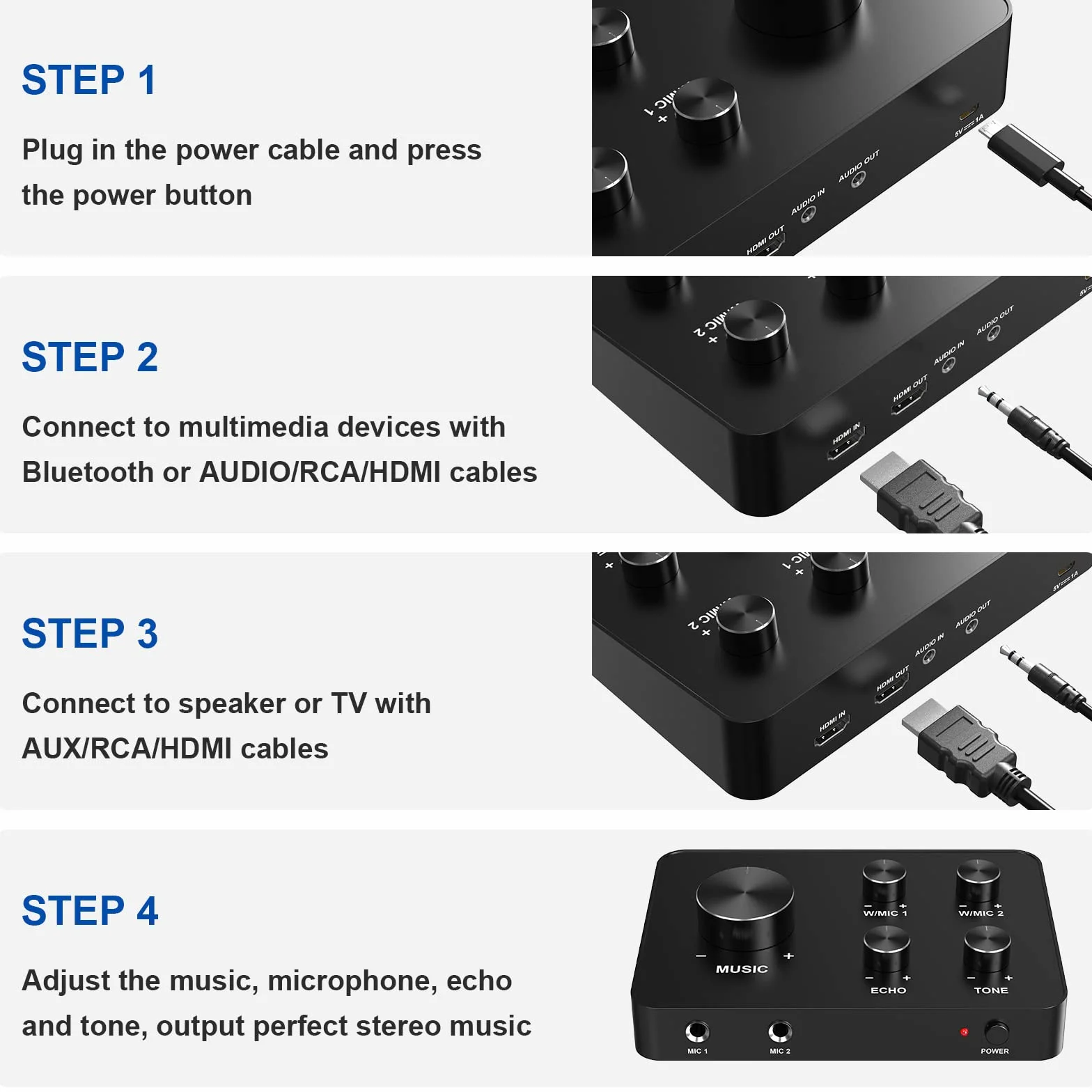 Rybozen Mini przenośny odtwarzacz karaoke, bezprzewodowy mikrofon do karaoke, odtwarzacz Bluetooth, odtwarzacz Mini Home KTV, kompatybilny z telefonami i smartfonami z systemem Android i innymi