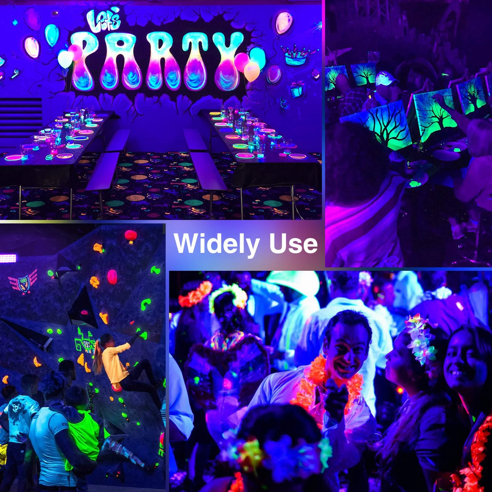 Onforu 96W UV LED Bar, Czarne światło Tube, 96 diod UV-A fioletowa lampa, IP66 wodoodporna zewnętrzna lampa UV oświetlenie na Boże Narodzenie, fluorescencyjny makijaż, farba do ciała, DJ Disco