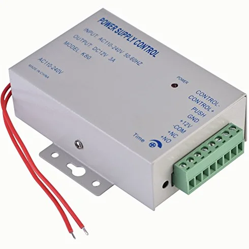 Zasilacz dostępu do drzwi, wejście AC110 V-240 V, wyjście DC 12 V, 3 A, 30 W, kontroler zasilania do systemu kontroli dostępu do drzwi