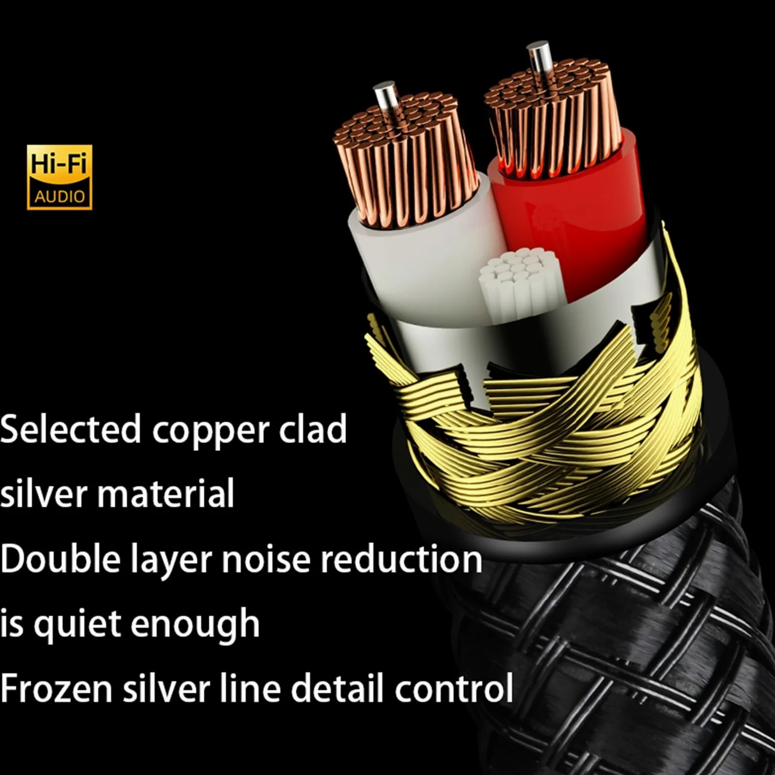 Kabel gitarowy 6,5 mm 6N Core TS HiFi do wzmacniacza gitary elektrycznej 6,5 do kabla audio 6,5 (3,5 m)