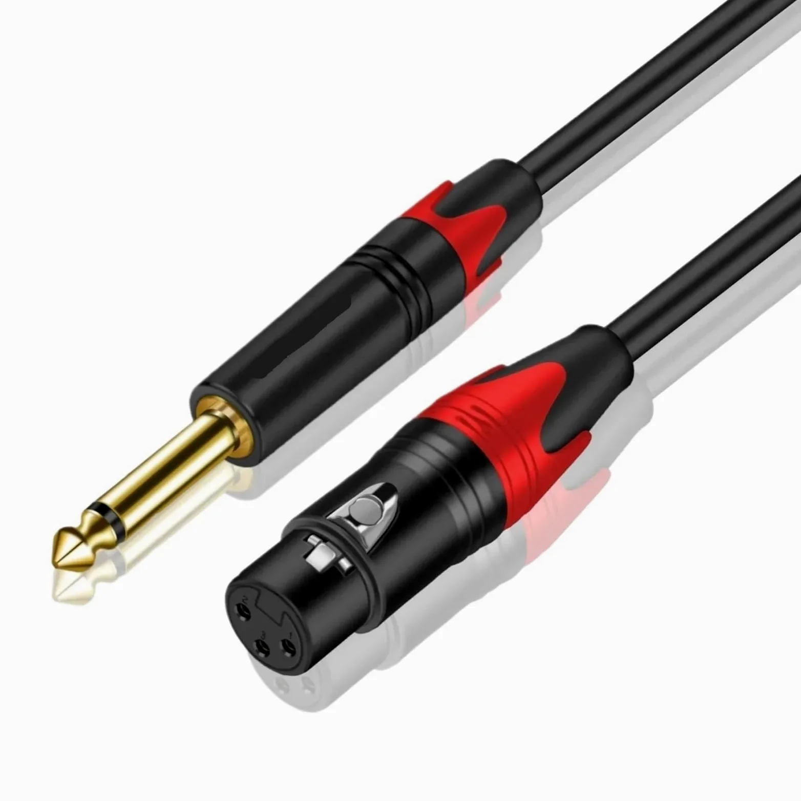 Kabel mikrofonowy 6,35 mm do XLR, 1/4 cala męski na XLR męski, kondensator kabla audio do miksera, wzmacniacza, mikrofonu, głośnika gitarowego (6,5 TS mikrofonowy kabel (F), 10 m)