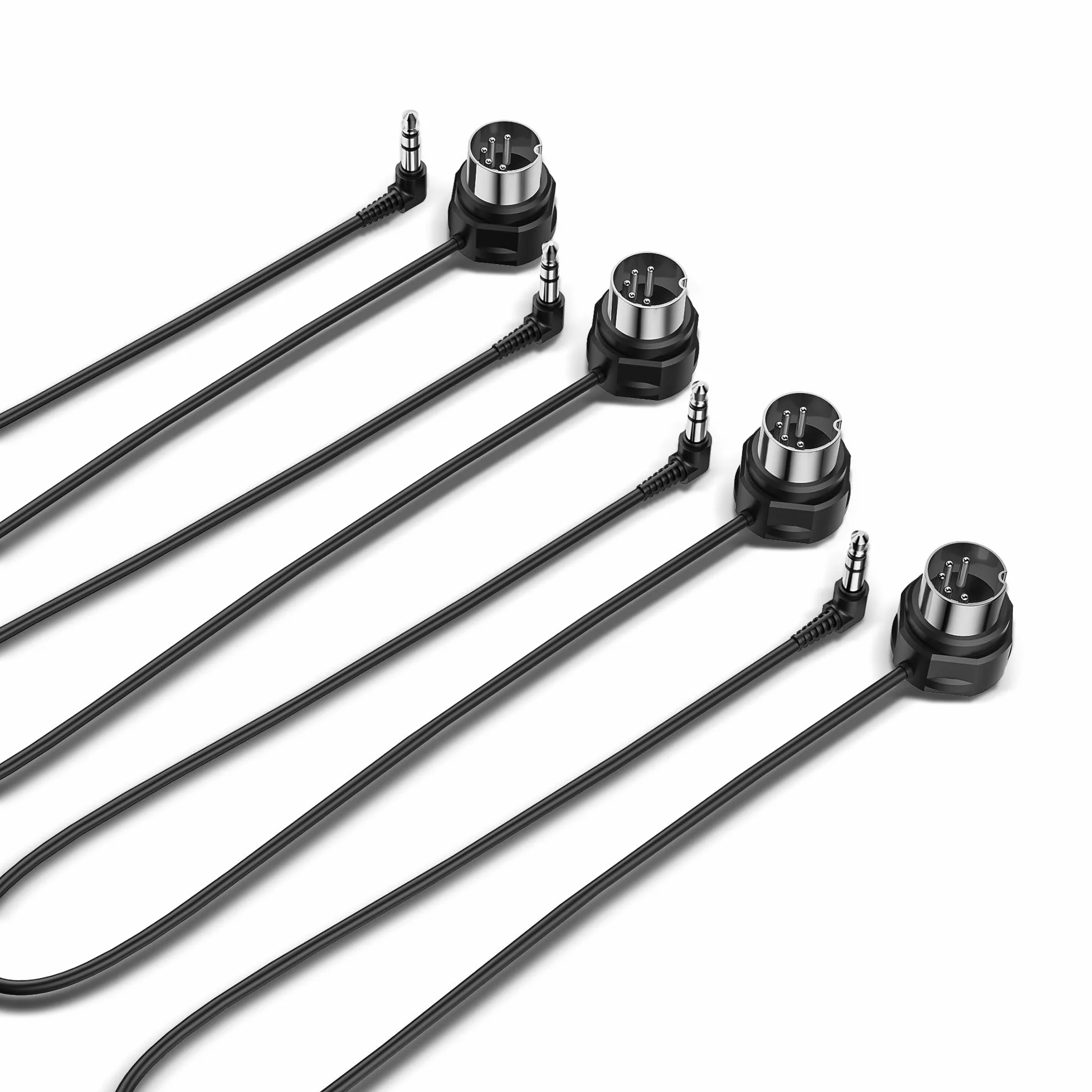 CME Zestaw 4 złączy MIDI TRS typu A 3,5 mm 1/8" na 5-pin DIN 30cm niskoprofilowe ultracienkie kątowe do syntezatorów pedalboardów