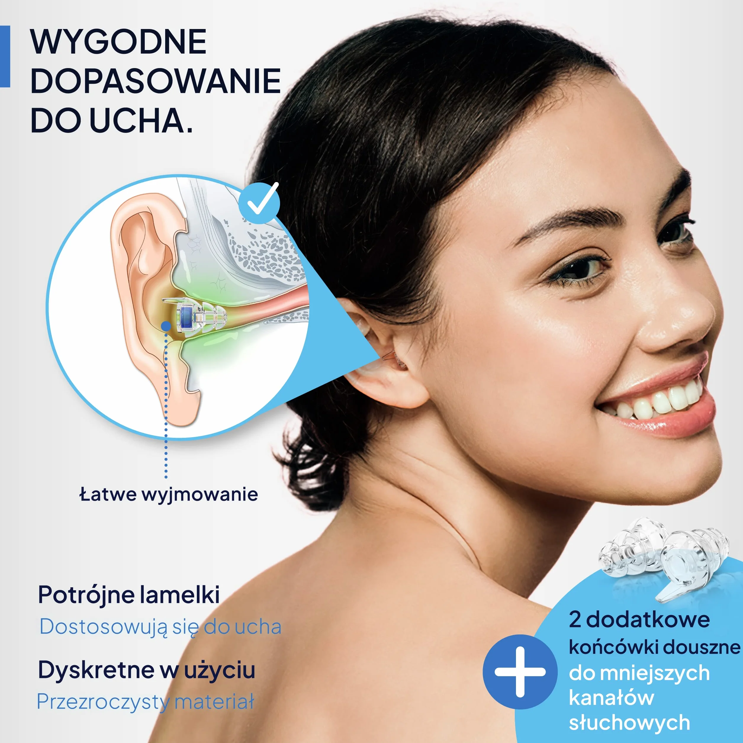 Senner MusicPro - Ochrona słuchu na festiwale, koncerty i dyskoteki, aluminiowy pojemnik, niebieski filtr/przezroczysty - zatyczki do uszu/ochrony słuchu dorośli