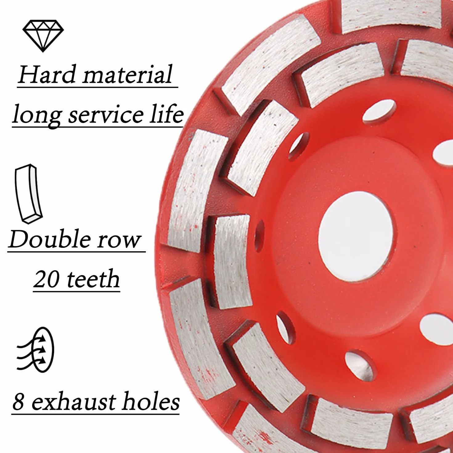 Tarcza diamentowa, diamentowa tarcza ścierna 125, profesjonalna tarcza diamentowa, uniwersalna tarcza diamentowa, tarcza diamentowa 125 mm, do betonu, kamienia, muru, cegły