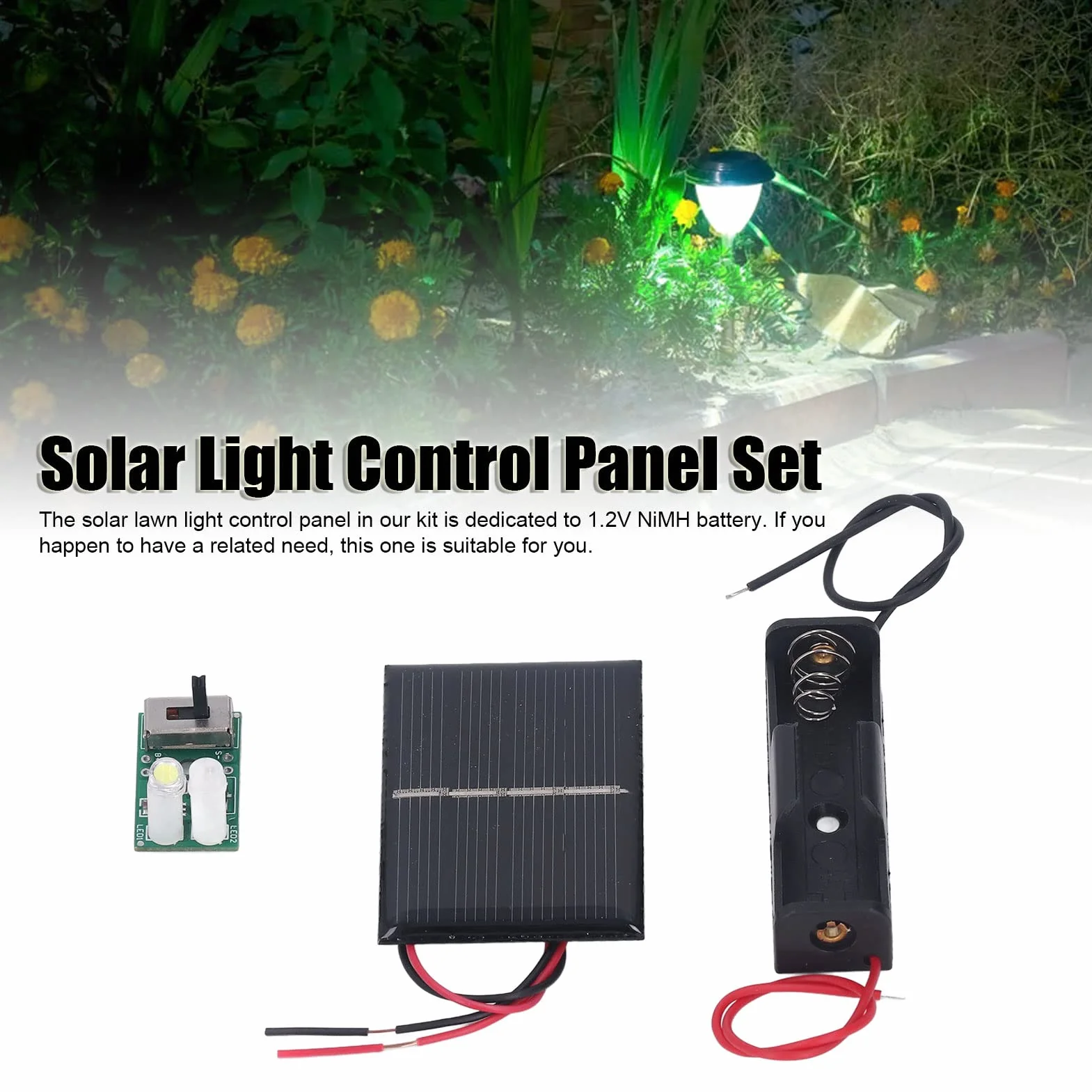 Zestaw Tablicy Kontrolnej Lampy Słonecznej do Trawnika Panel Sterowania światłem Słonecznym Moduł Płyty Kontrolera ładowania Słonecznego 1,2 V
