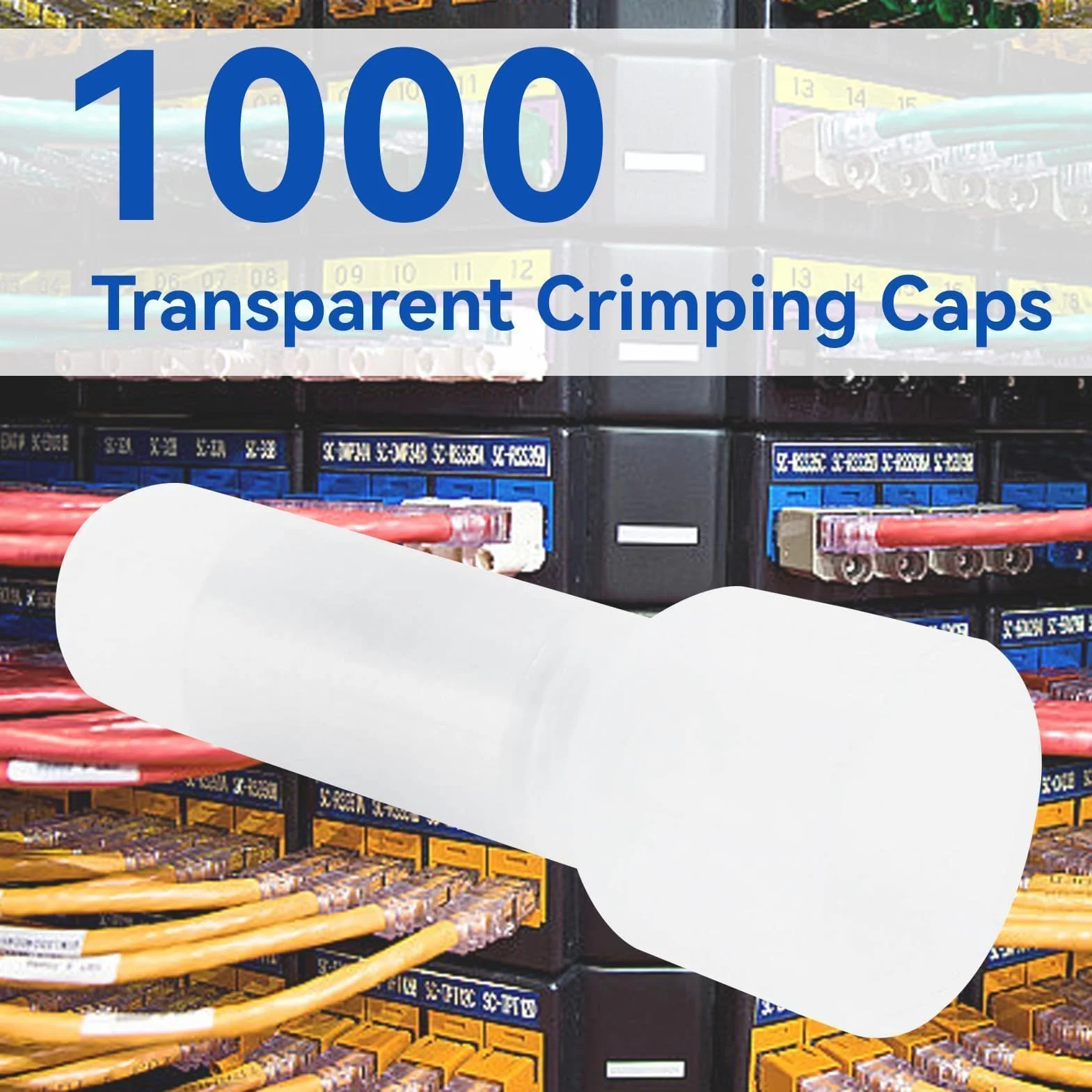 1000 szt. Zamknięta końcówka zaciskana, zamknięte końcówki elektryczne zaciskane przezroczyste nylonowe złącza do samochodów ciężarowych, stereo, elektryczne, złącza(CE2)