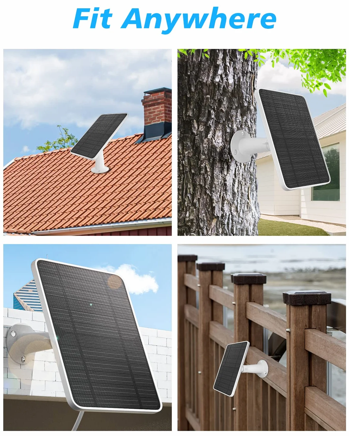 Ładowarka do paneli słonecznych kompatybilna z kamerą bezpieczeństwa Arlo Ultra/Ultra 2/Pro 3/Pro 4/Pro 3 Floodlight, 5 V, 4 W, ładowanie paneli słonecznych, IP65, odporna na warunki atmosferyczne, 3
