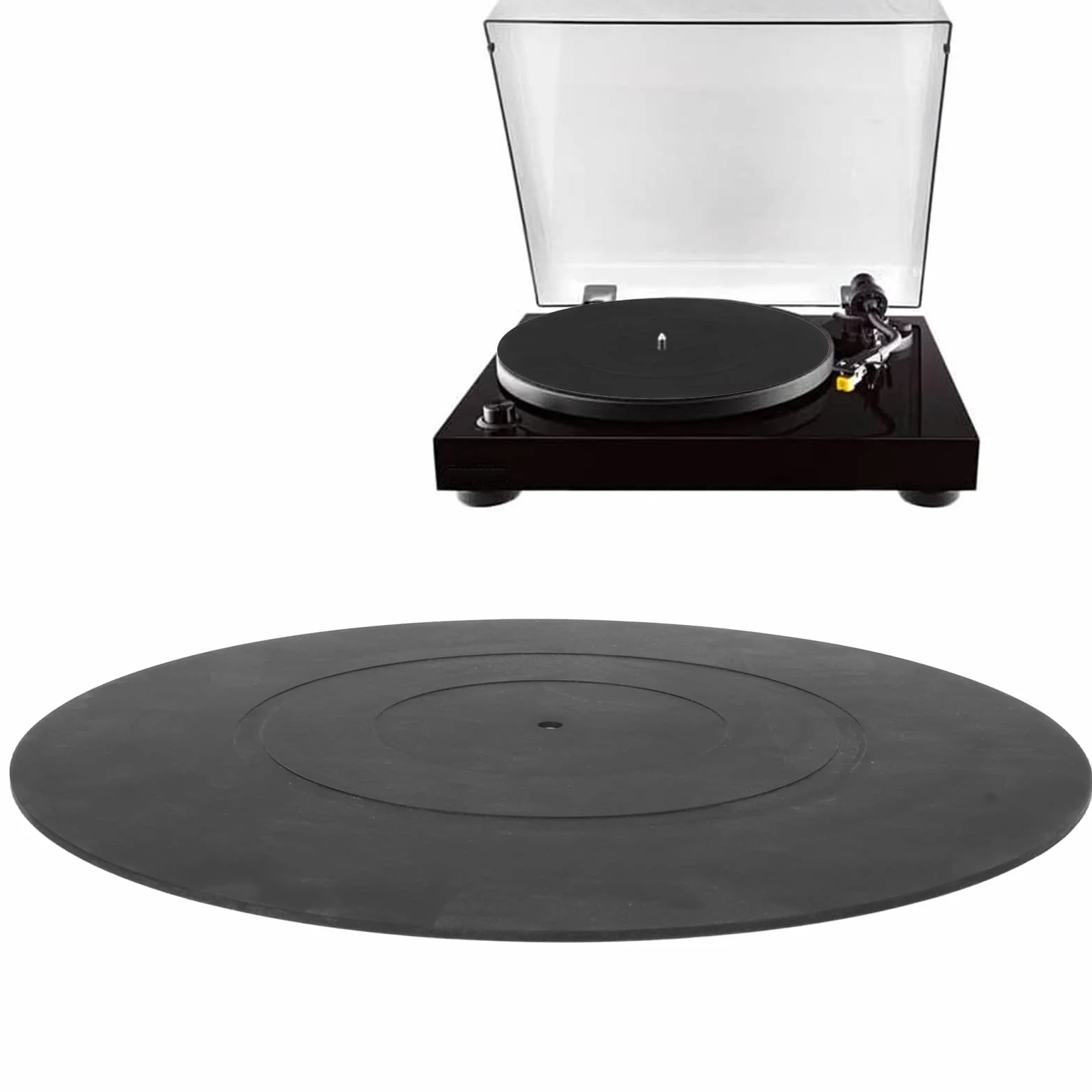 Mata Gramofonowa do Gramofonów Winylowych LP, Mata Gramofonowa Czarna Gumowa Mata Gramofonowa LP, Rekordowa Mata Gumowa Gramofon Home Disc Pad Wymiana akcesoriów.