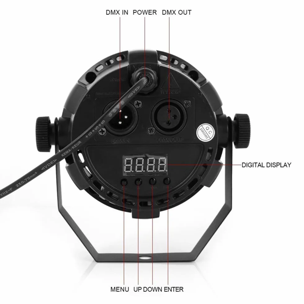Btuty Lampa sceniczna LED Projektor RGBW 12 sztuk LED Aktywowane dźwiękiem Auto Disco Light DMX512 W dla klubu weselnego DJ Party Pub KTV, zestaw 4 świateł